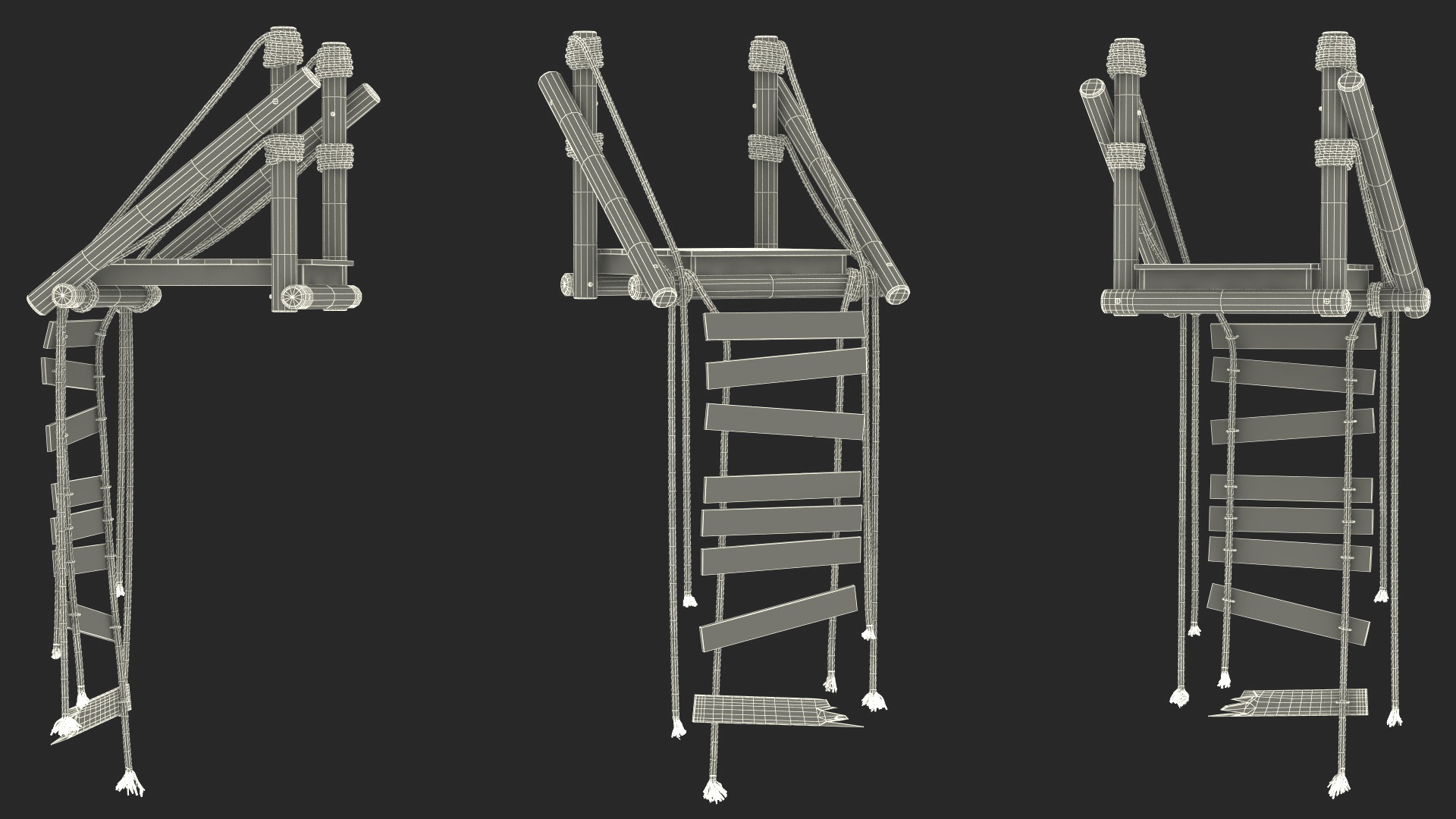 Broken Rope Bridge Fur 3D