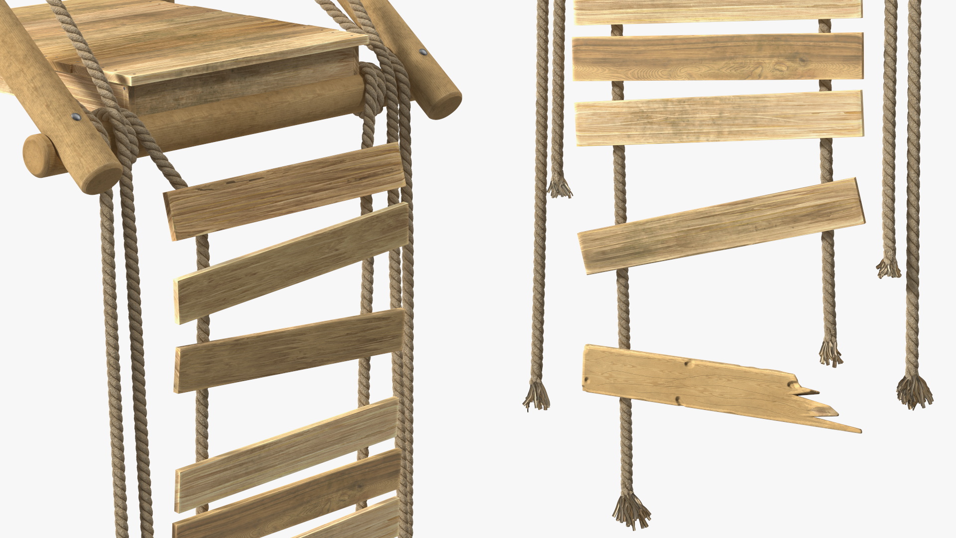 Broken Rope Bridge Fur 3D