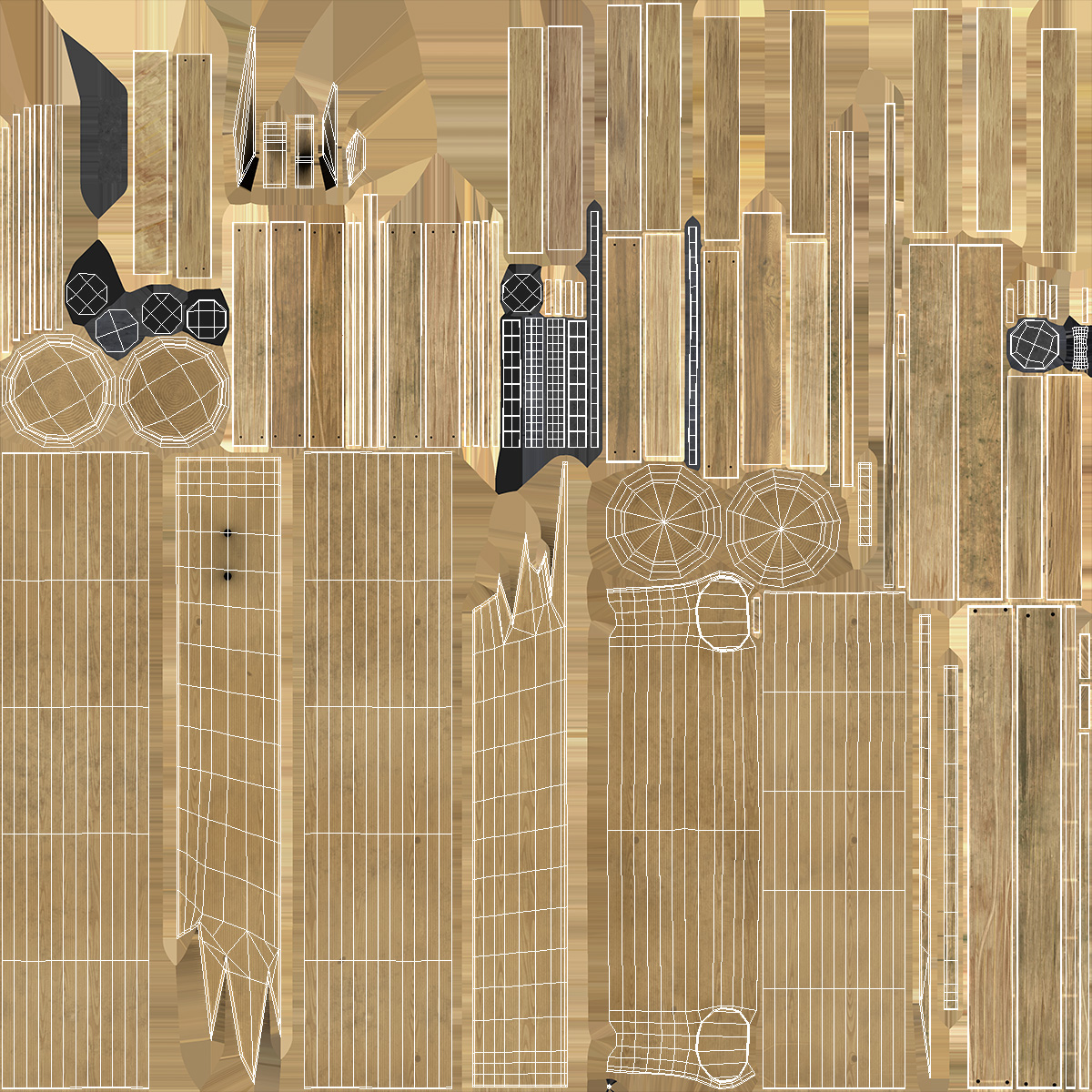 Broken Rope Bridge Fur 3D
