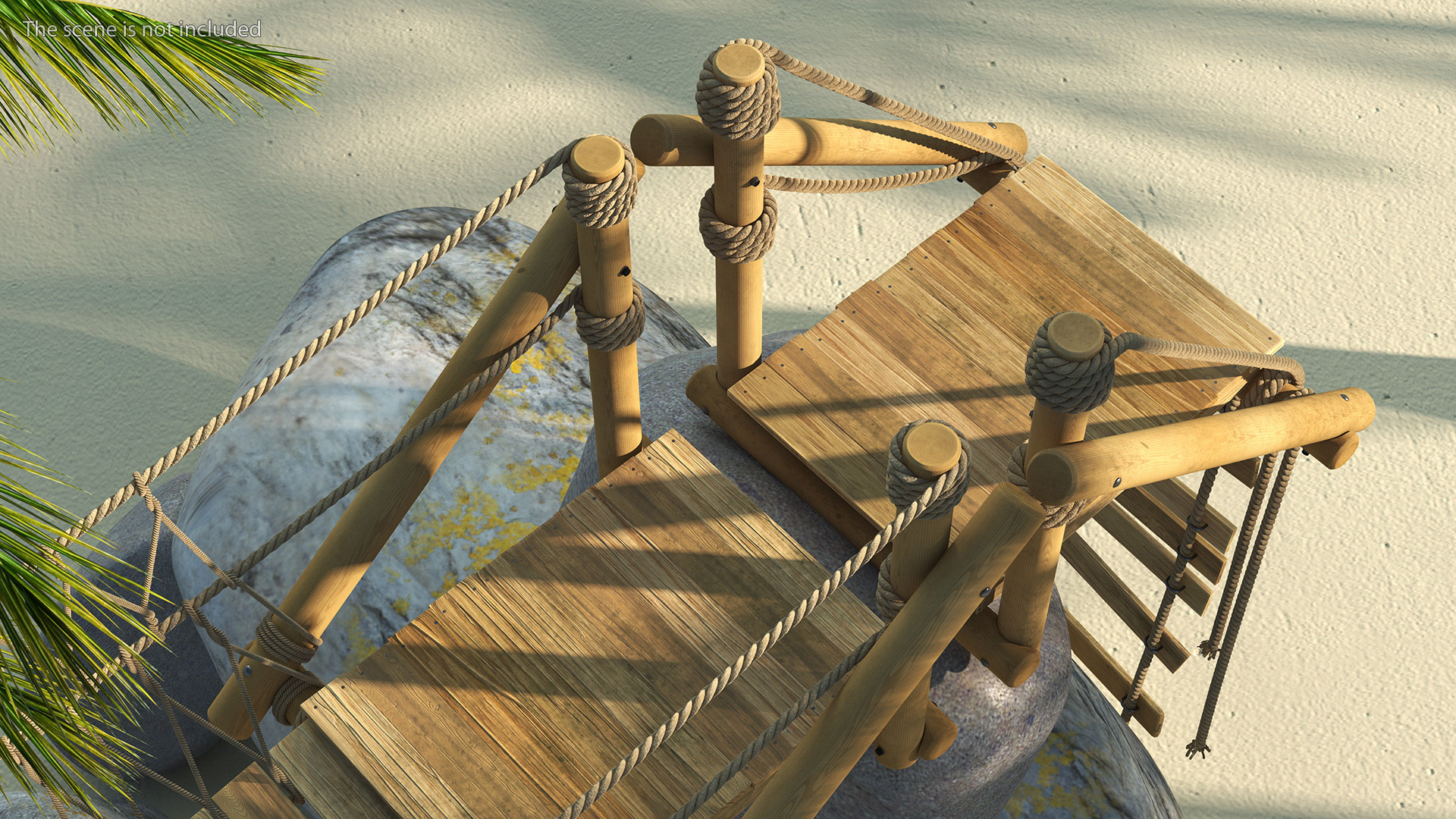 Broken Rope Bridge Fur 3D