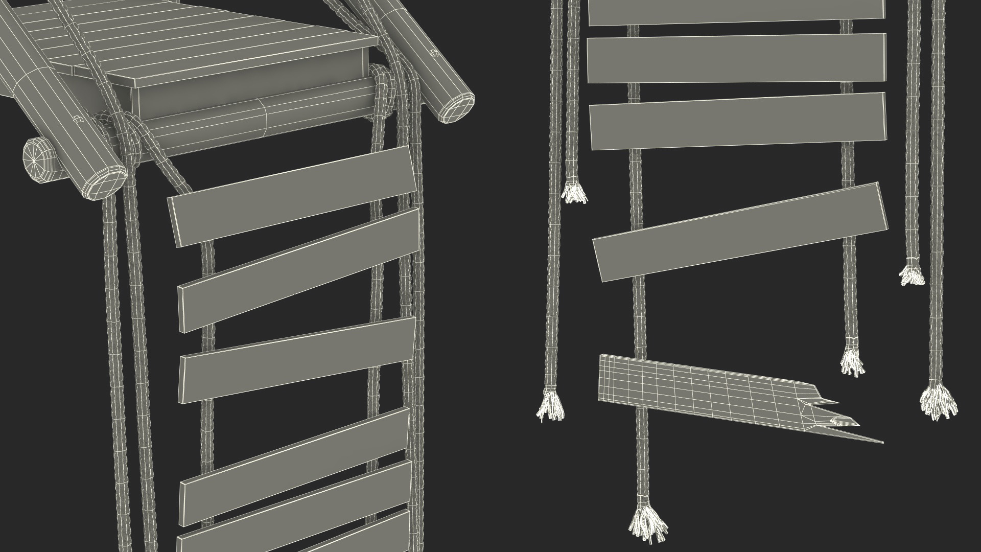Broken Rope Bridge Fur 3D