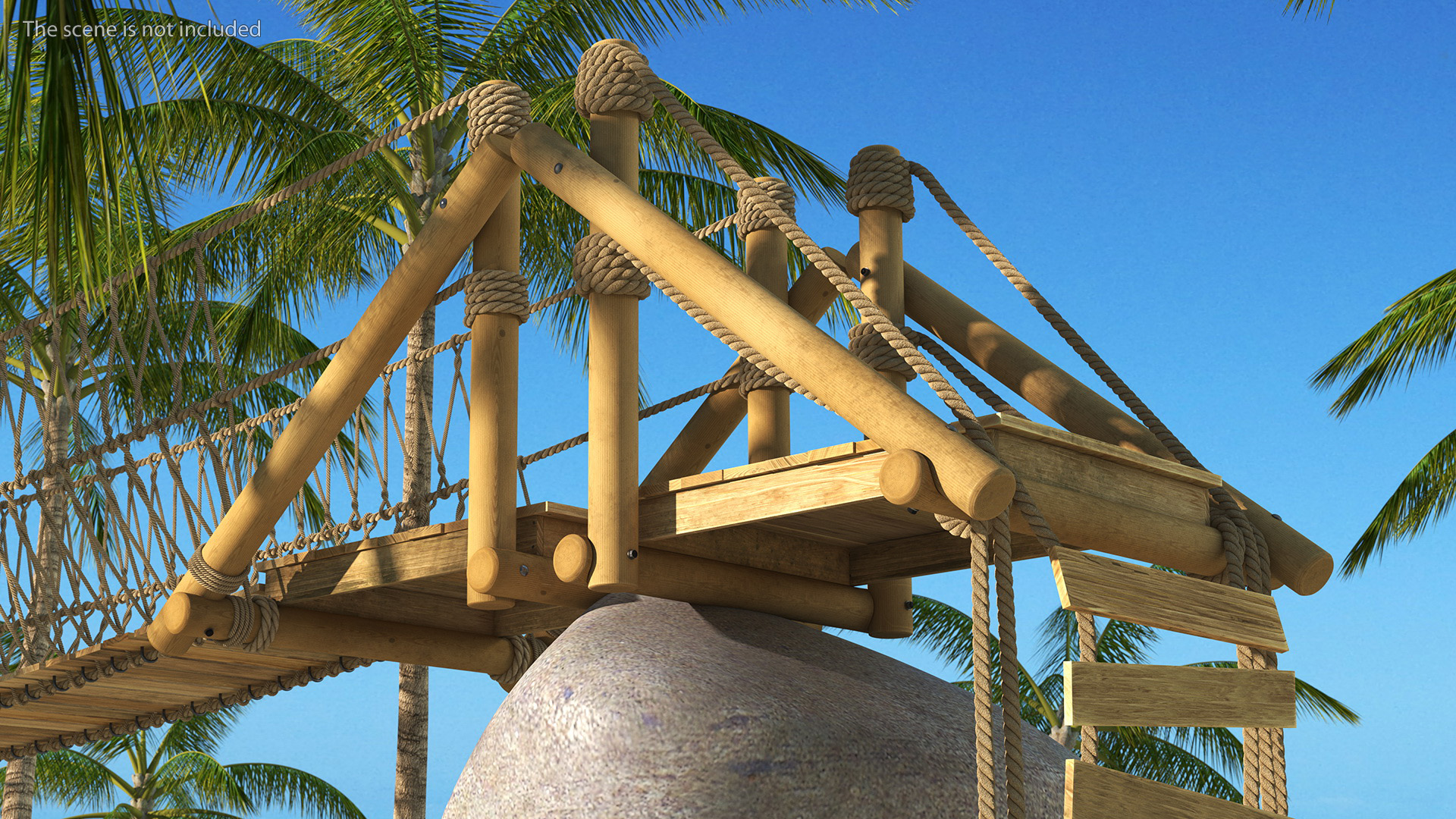 Broken Rope Bridge Fur 3D