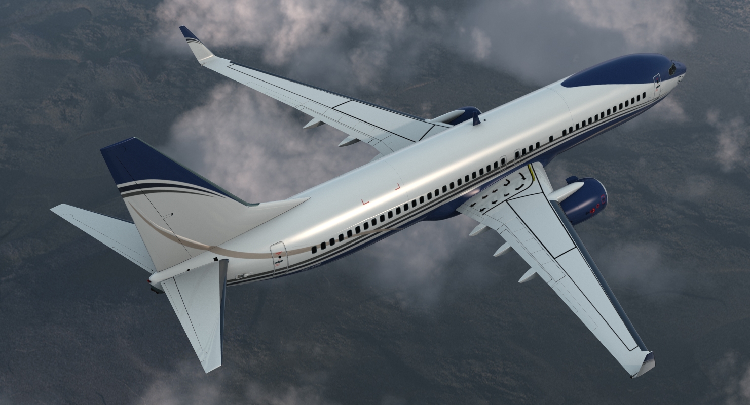 3D Boeing 737 800 with Interior Generic Rigged model