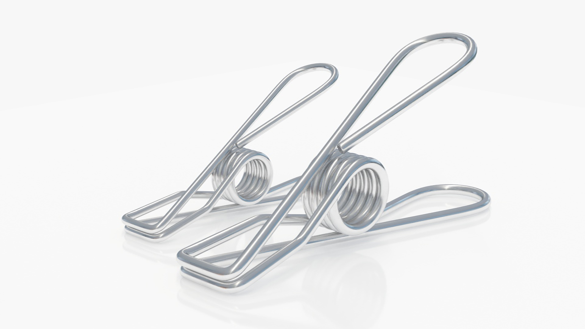 3D model Steel Clothes Pegs Chrome