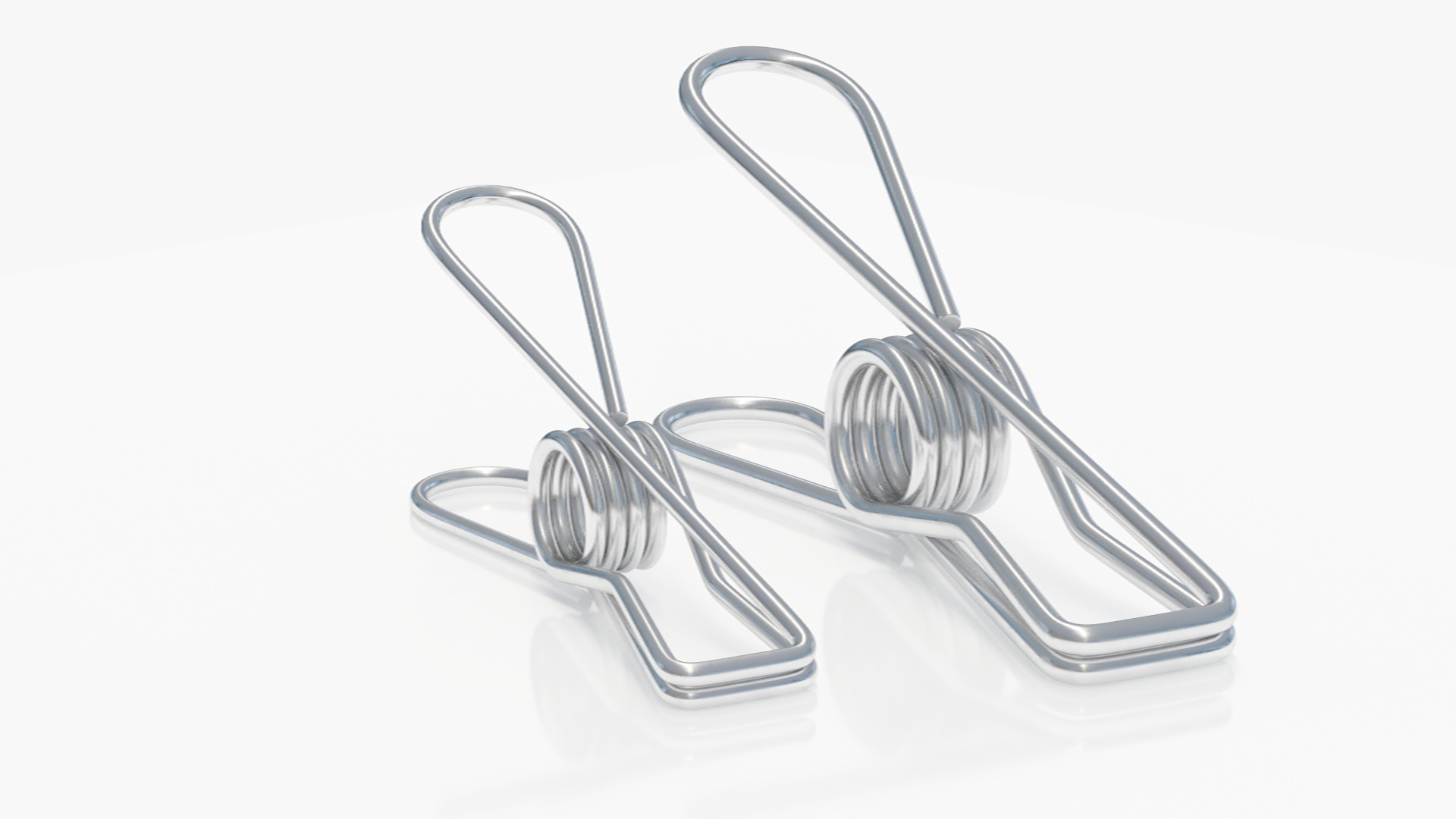 3D model Steel Clothes Pegs Chrome
