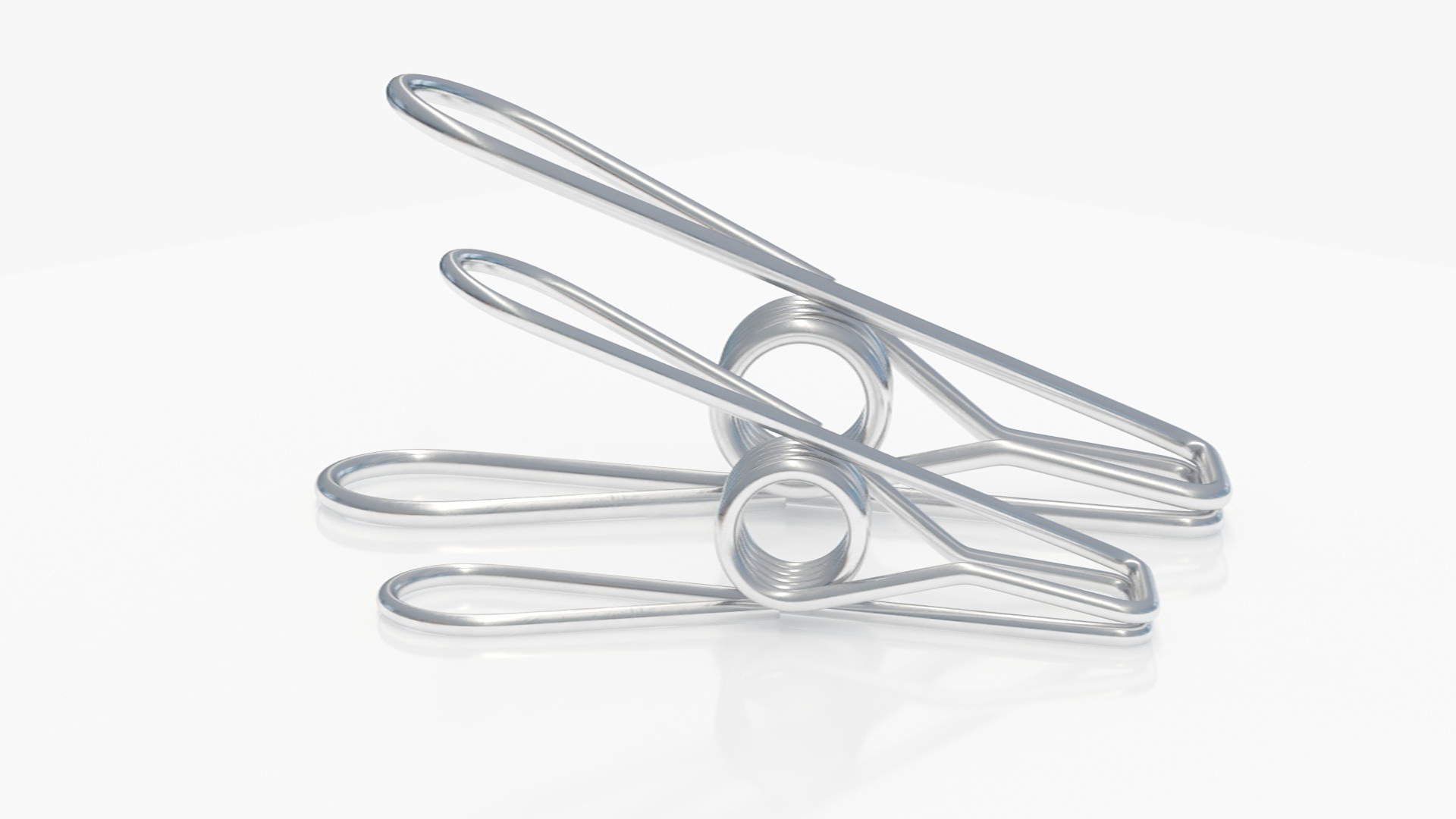 3D model Steel Clothes Pegs Chrome