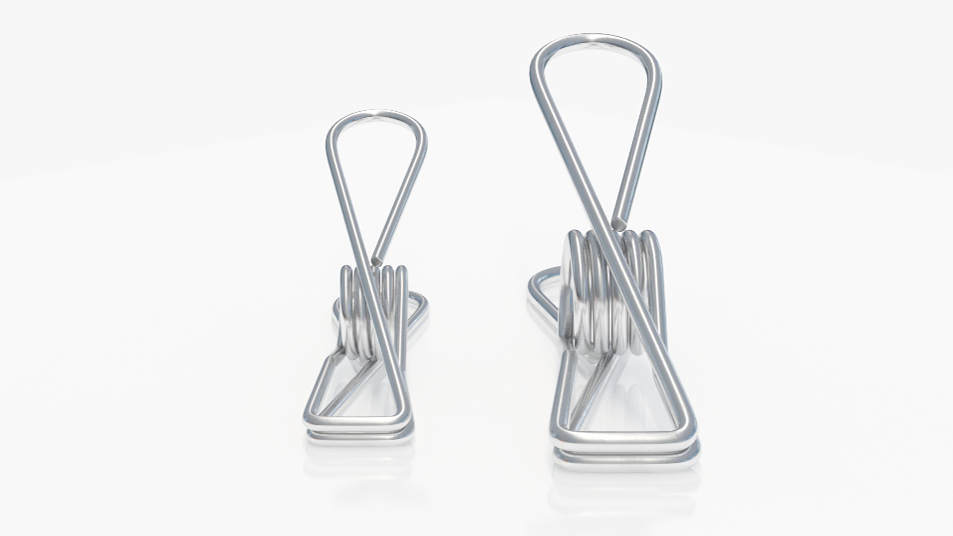 3D model Steel Clothes Pegs Chrome