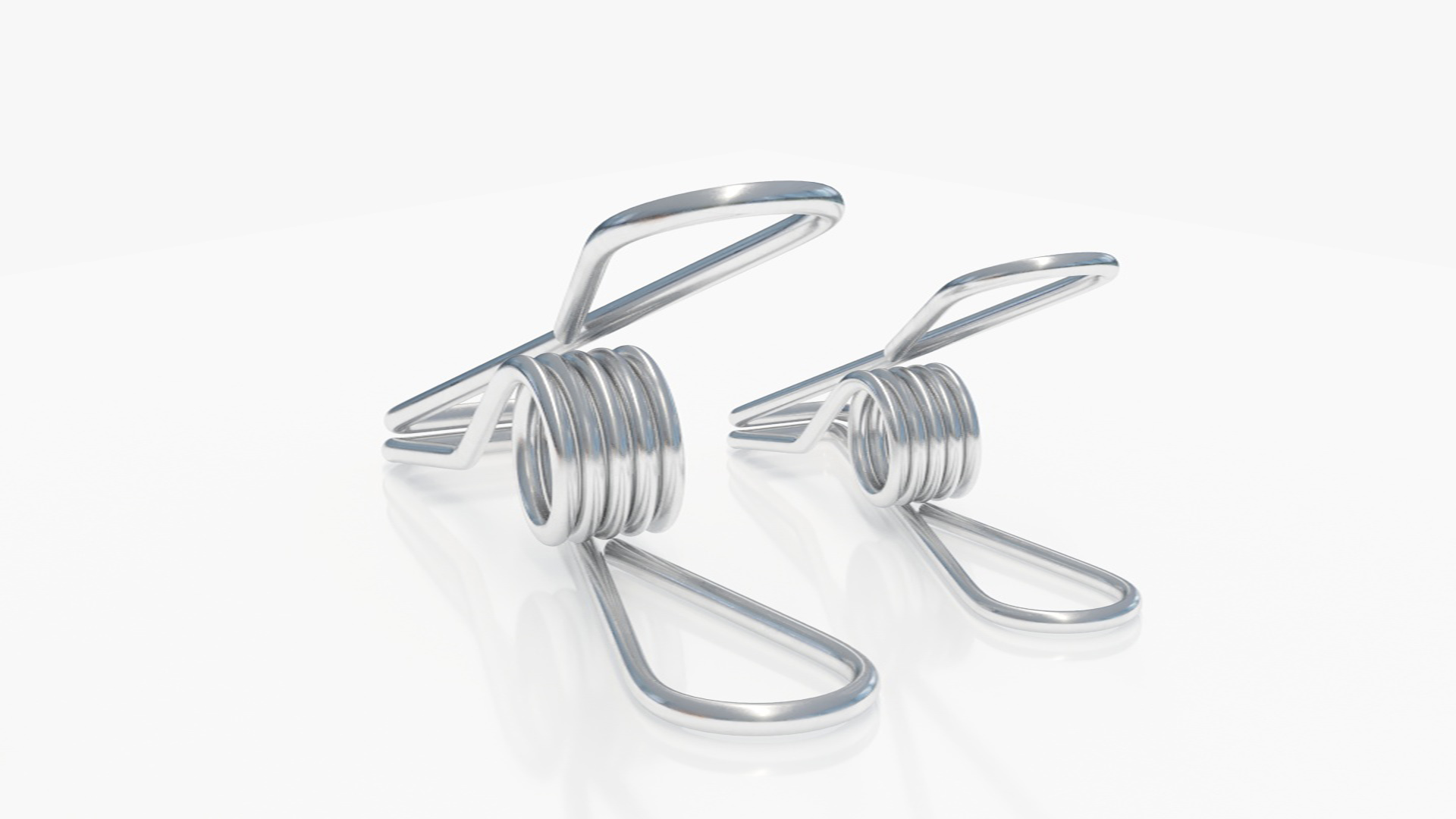 3D model Steel Clothes Pegs Chrome
