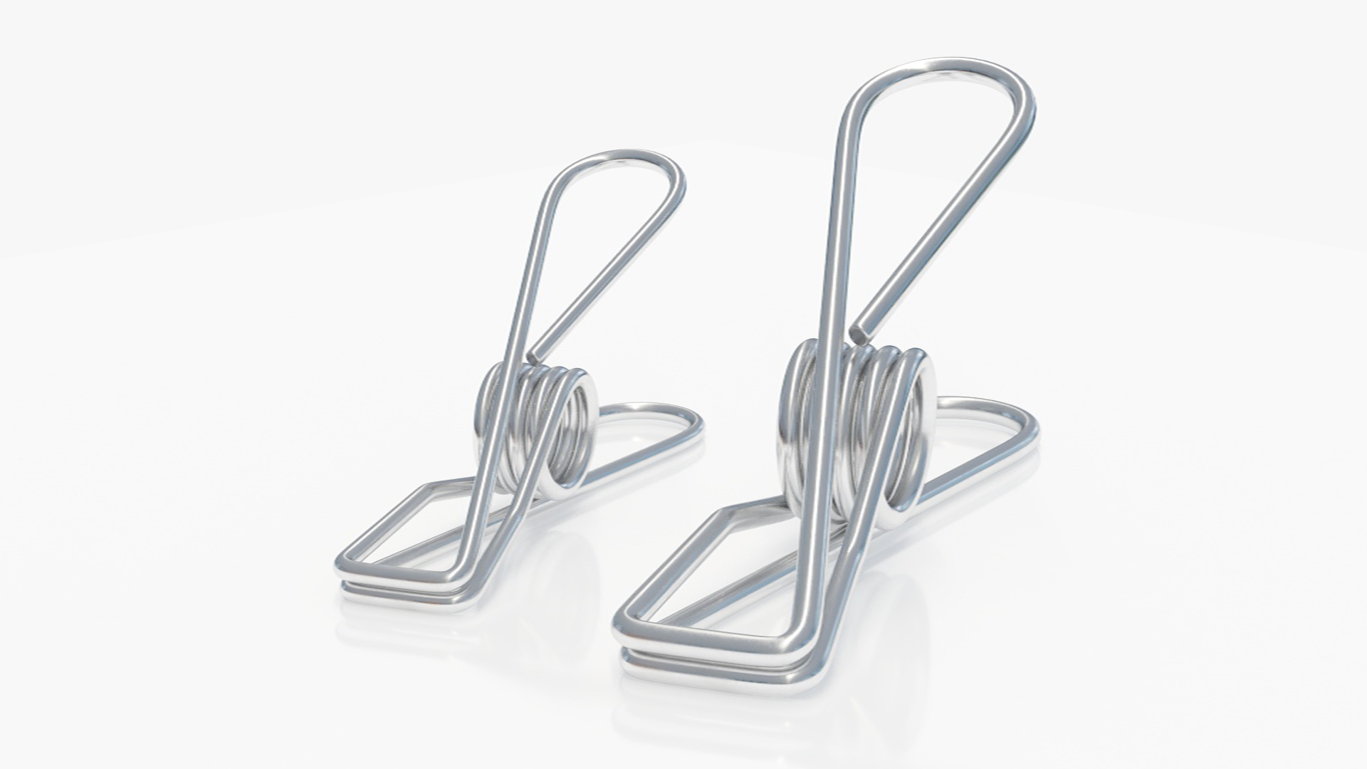 3D model Steel Clothes Pegs Chrome