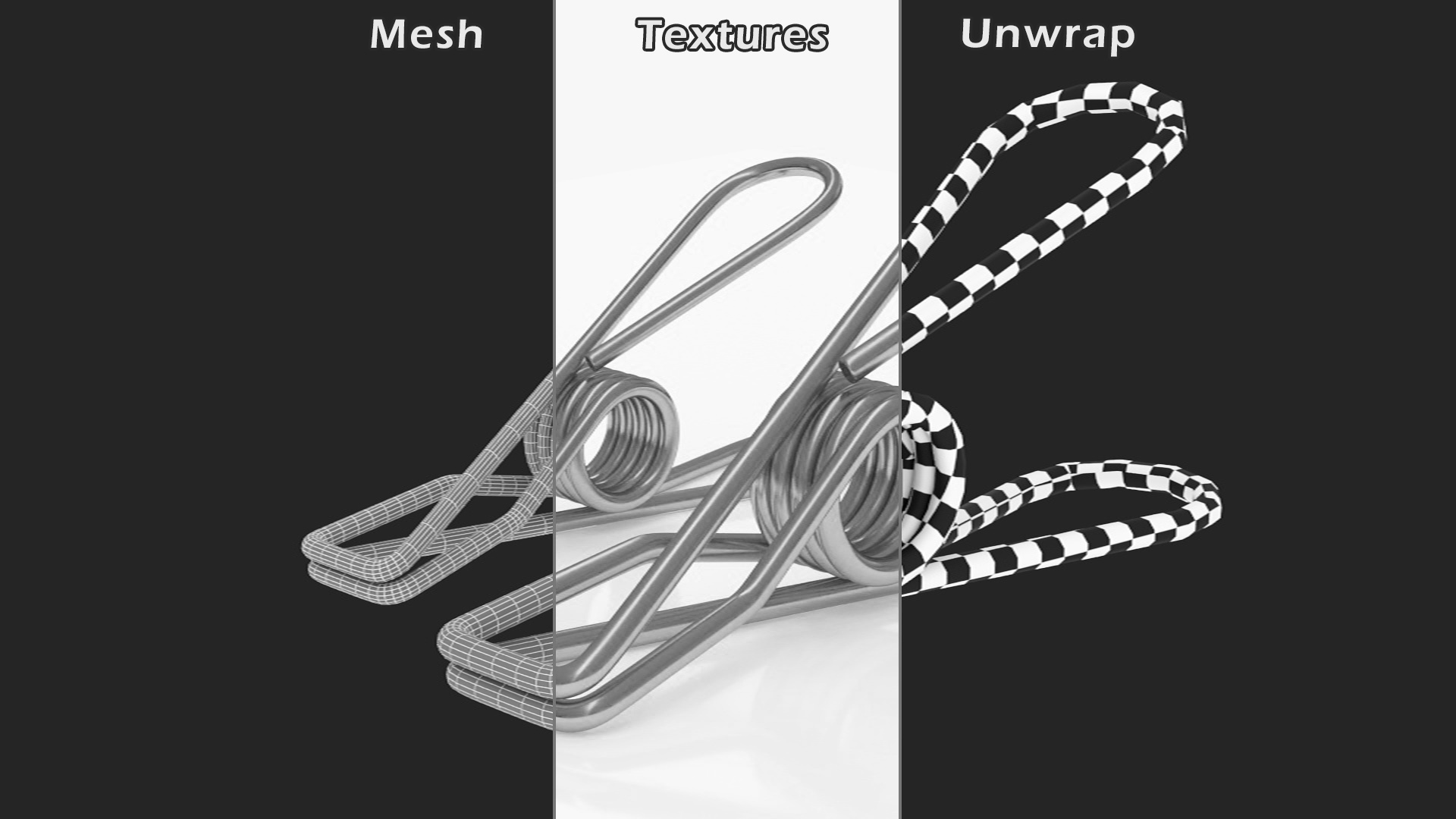 3D model Steel Clothes Pegs Chrome