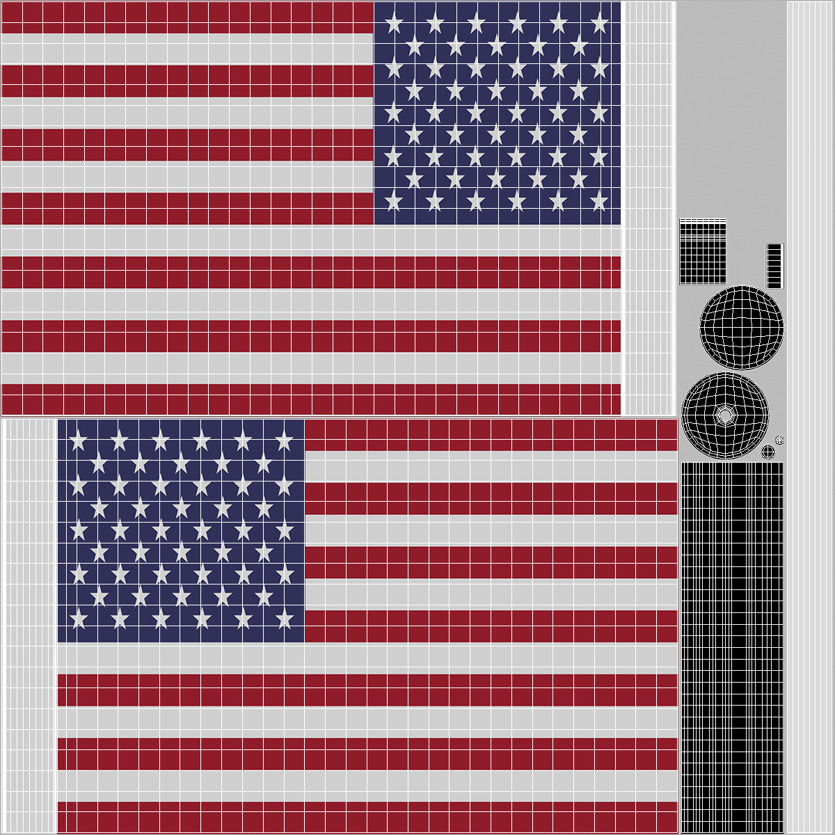 Table Flag USA 3D model