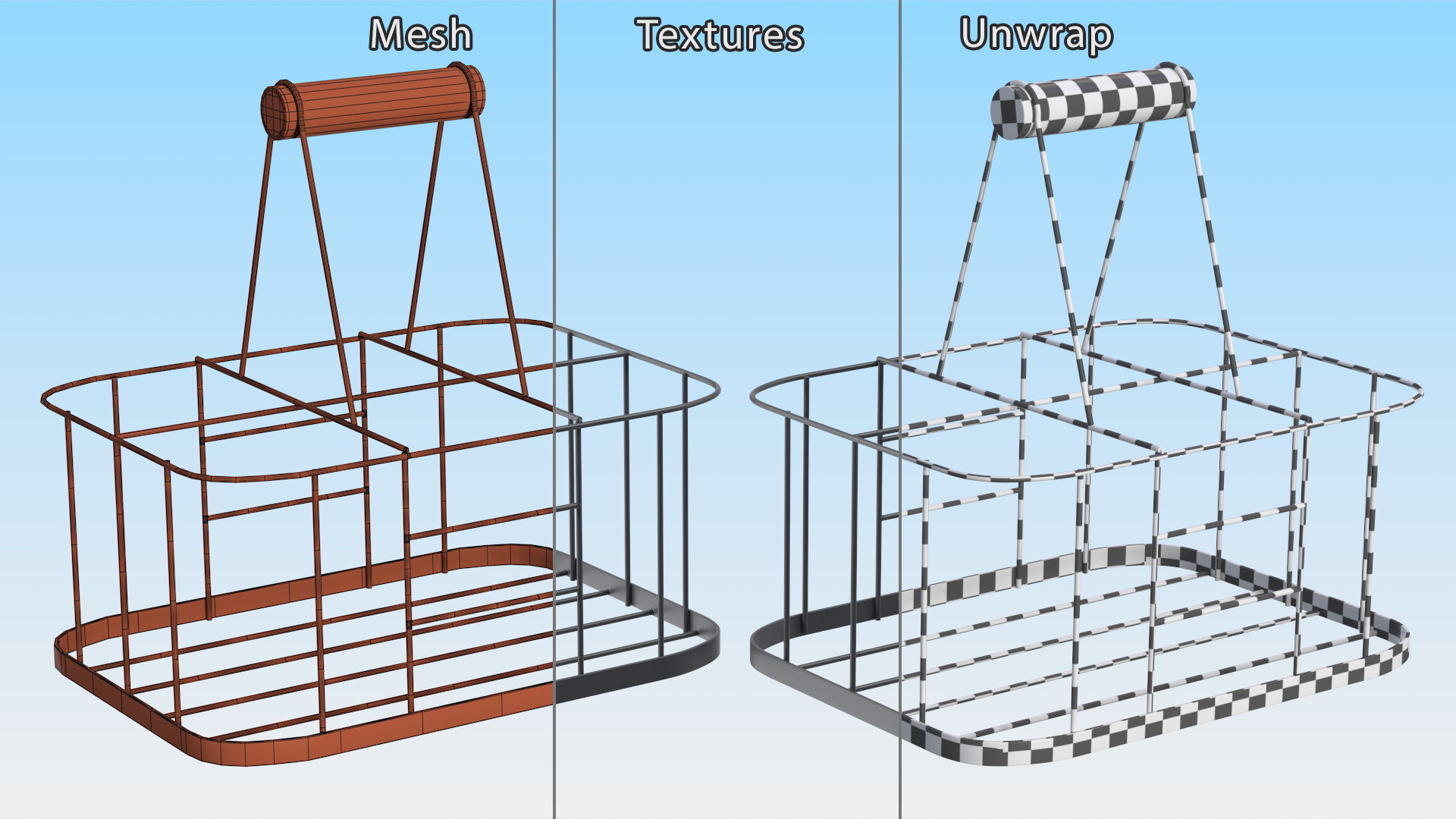 3D Milk Carrier Six Places model