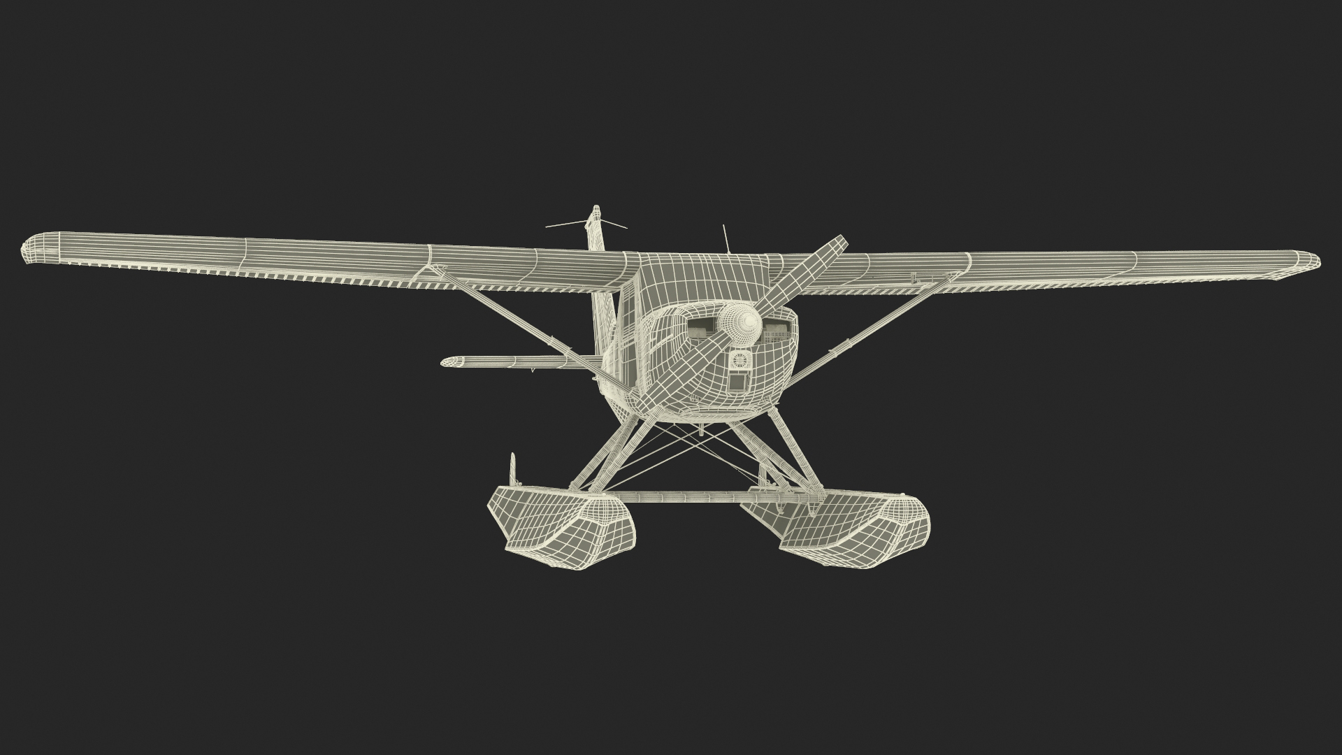 Cessna 150 Seaplane on Floats 3D model