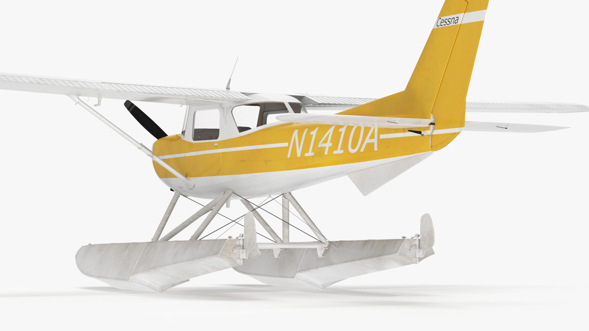 Cessna 150 Seaplane on Floats 3D model