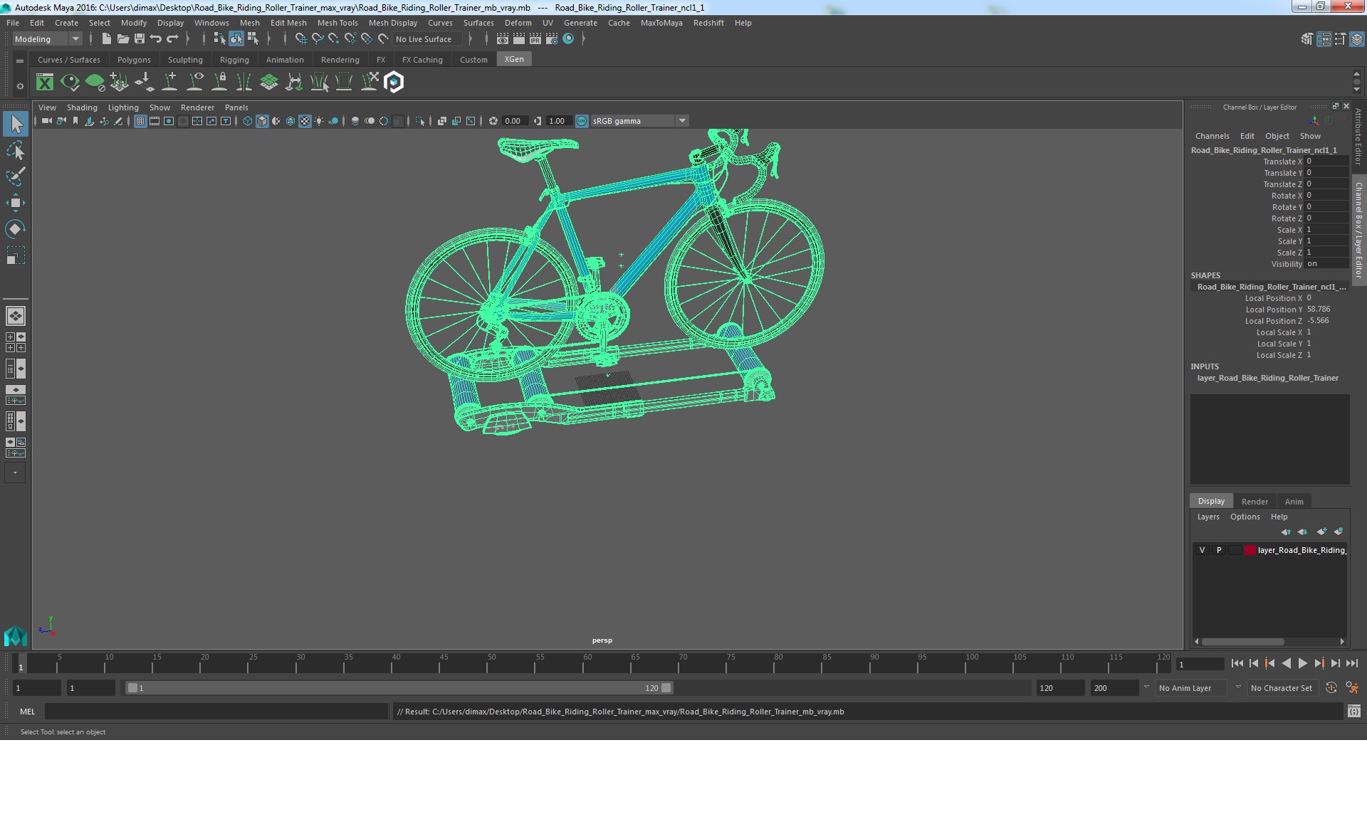 3D Road Bike Riding Roller Trainer