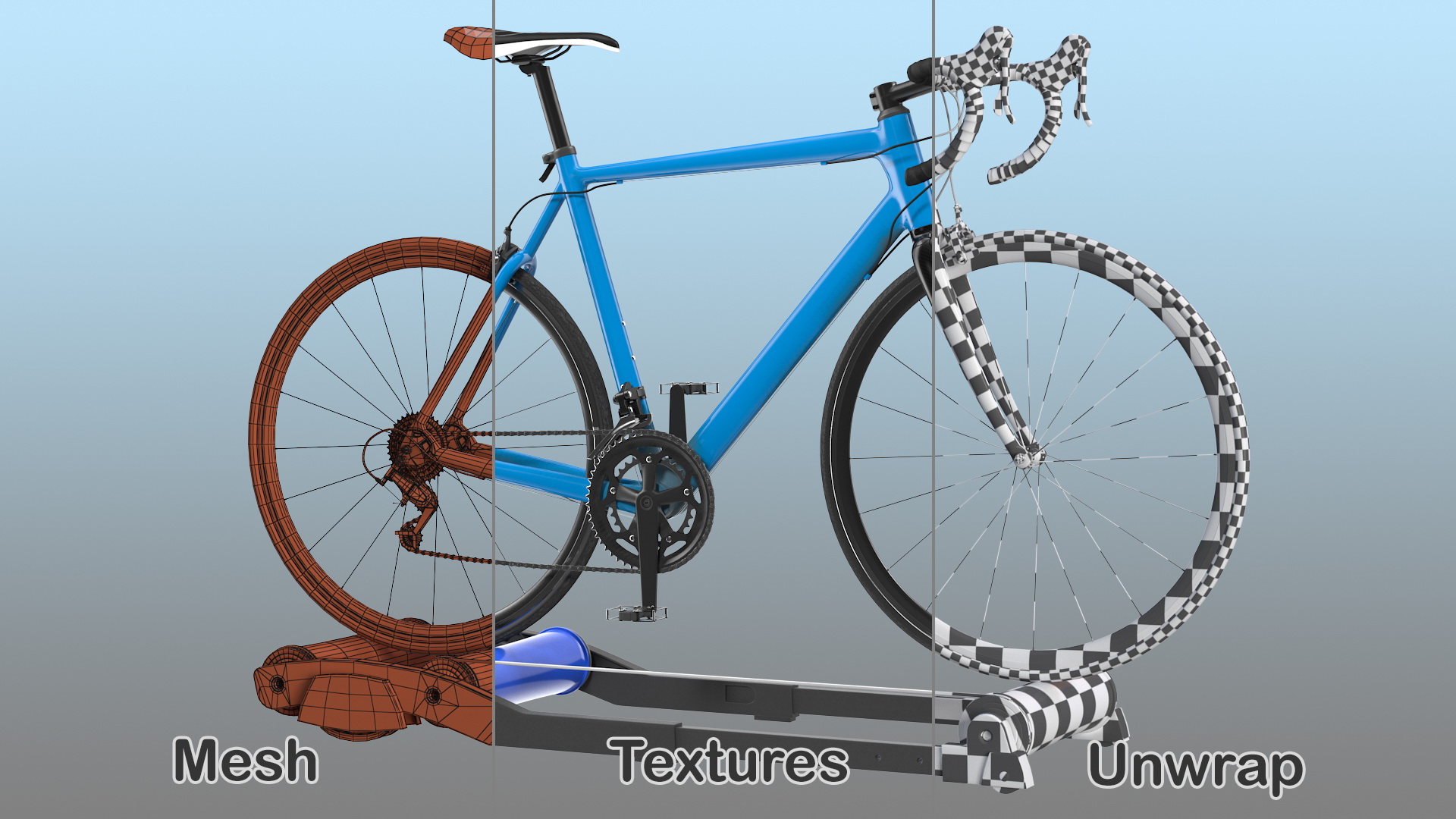 3D Road Bike Riding Roller Trainer