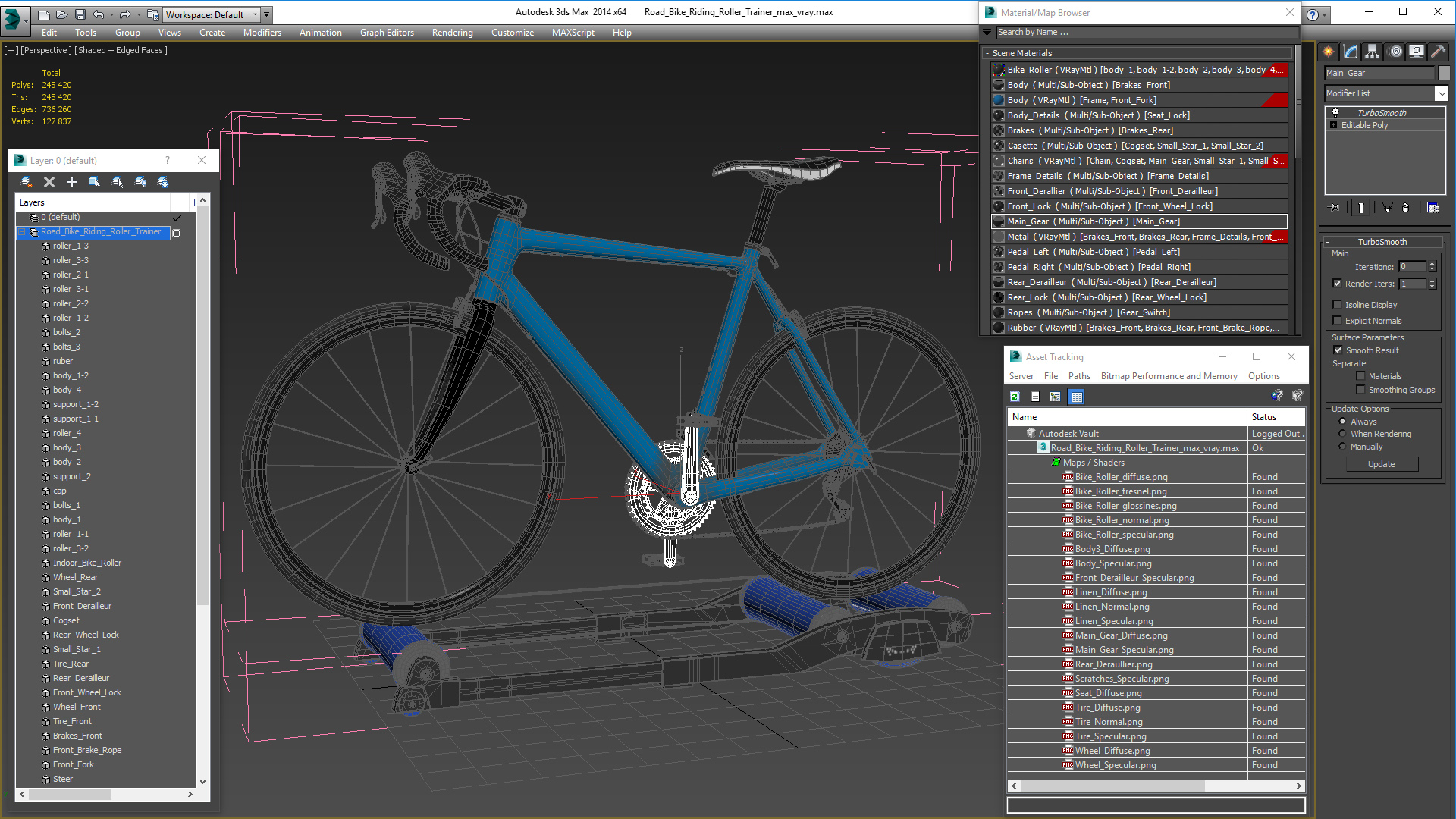 3D Road Bike Riding Roller Trainer