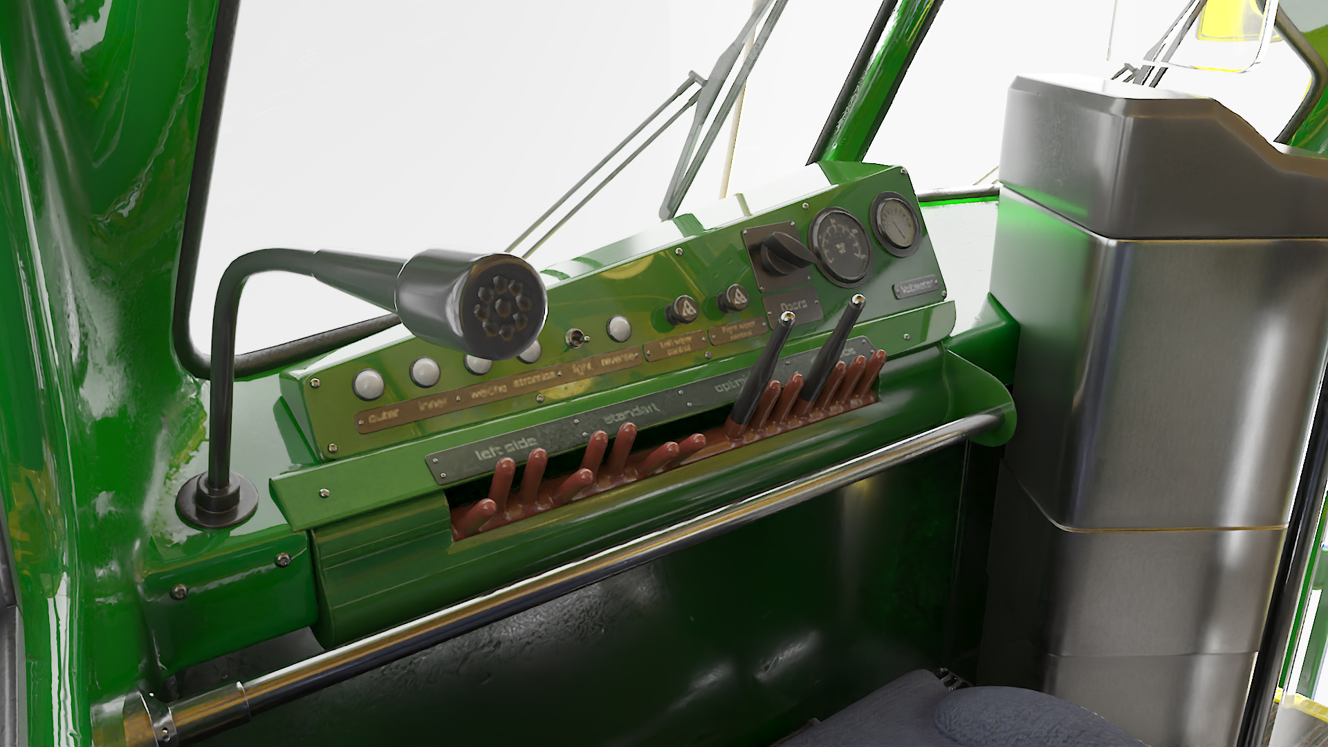 Old Tram Yellow Blue Rigged 3D