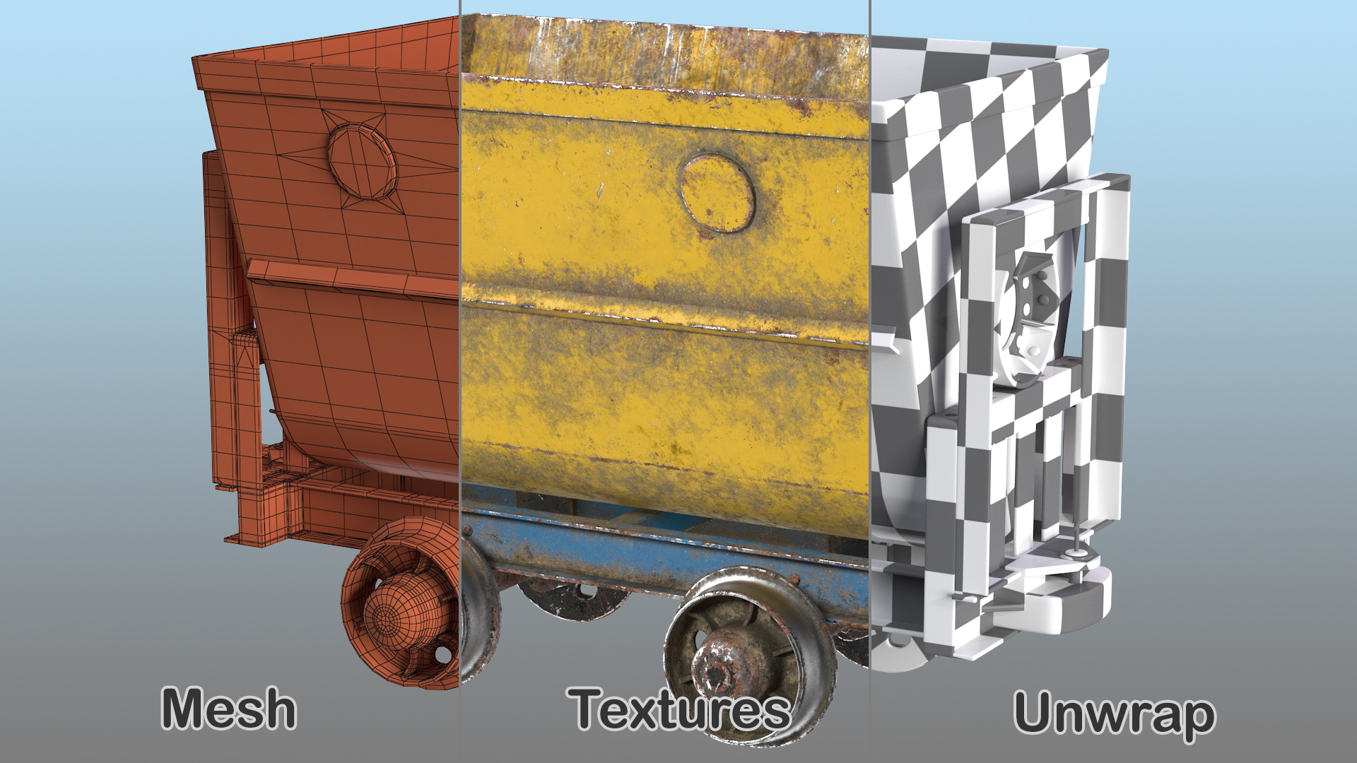 3D Mine Wagon Dusty