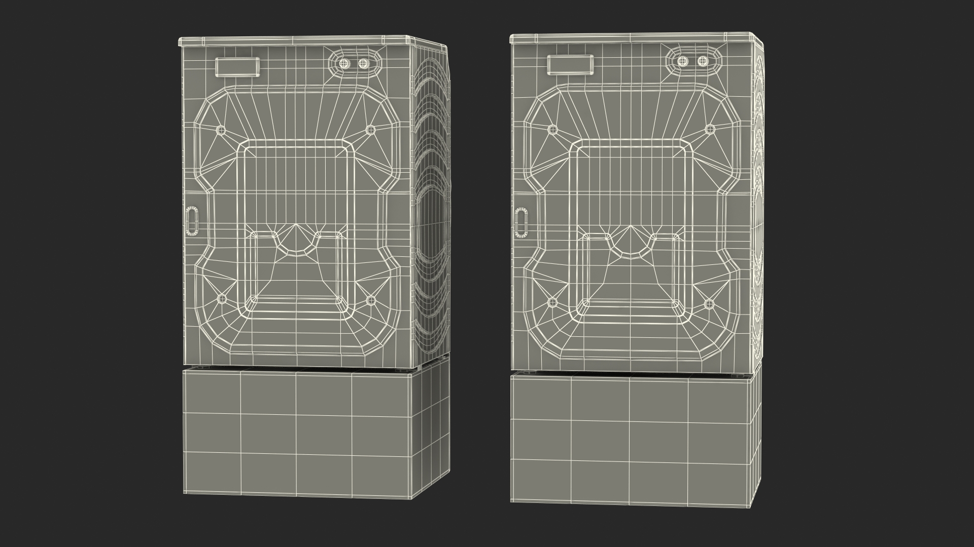 Steam Washer and Dryer Profile Set Blue 3D model