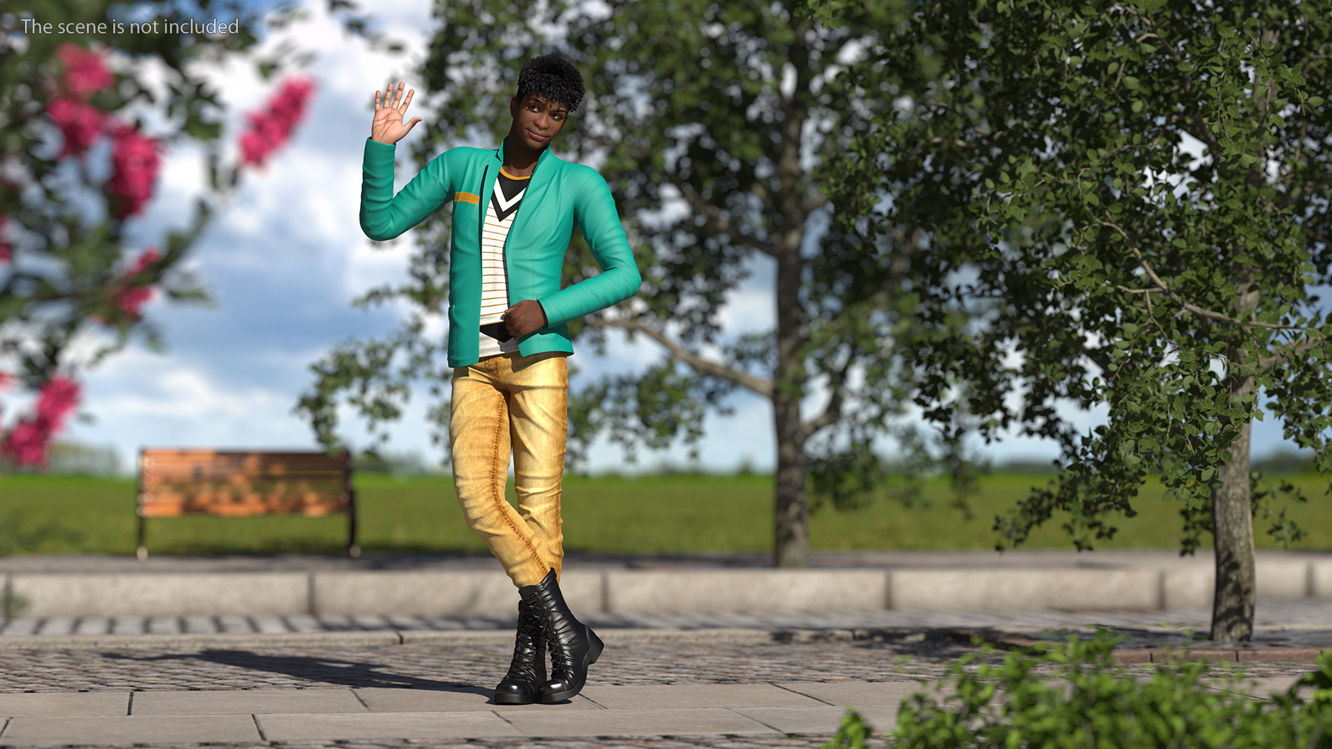 3D Light Skin Teenager Fashionable Style Standing Pose