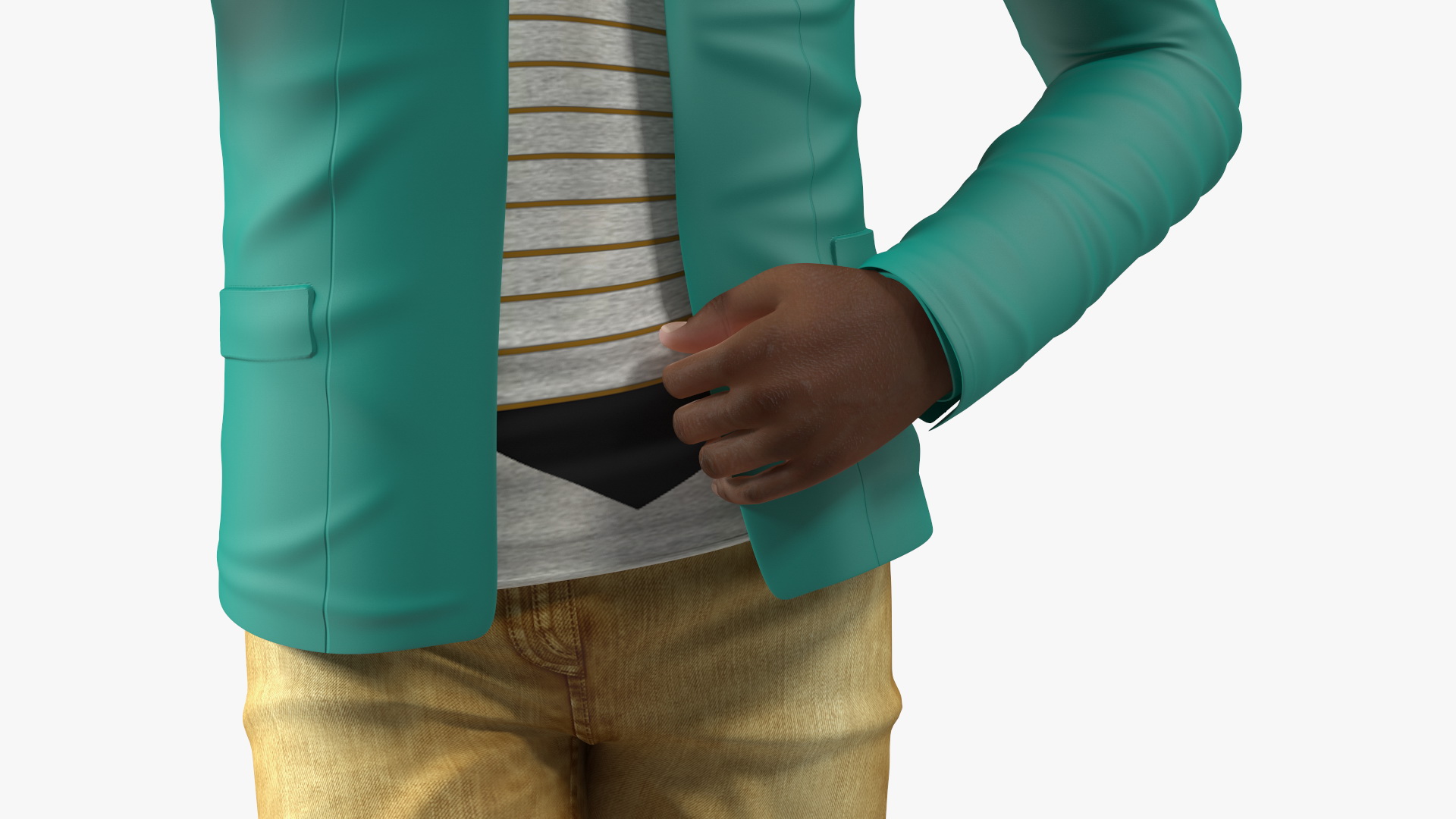 3D Light Skin Teenager Fashionable Style Standing Pose