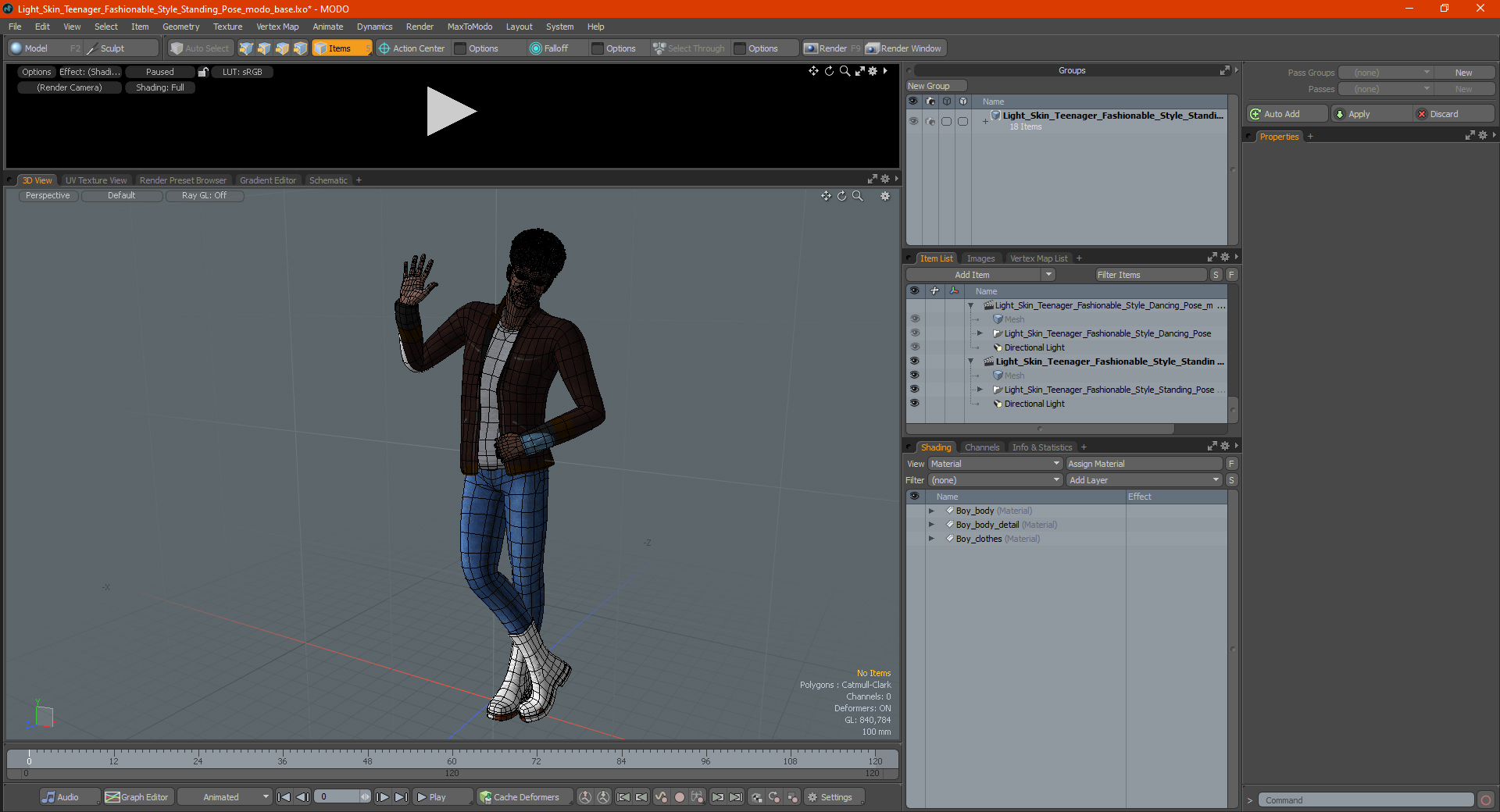 3D Light Skin Teenager Fashionable Style Standing Pose