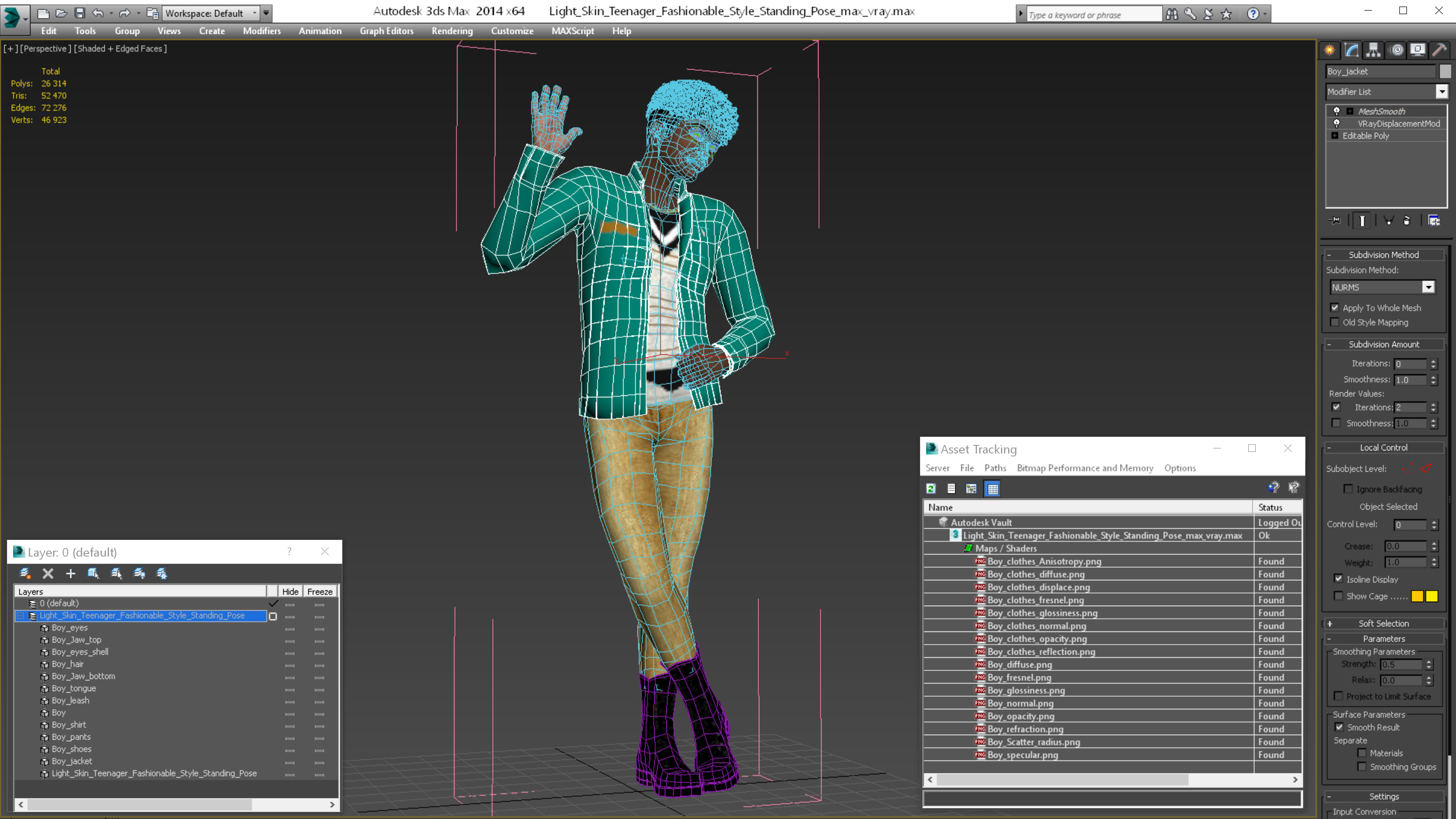 3D Light Skin Teenager Fashionable Style Standing Pose