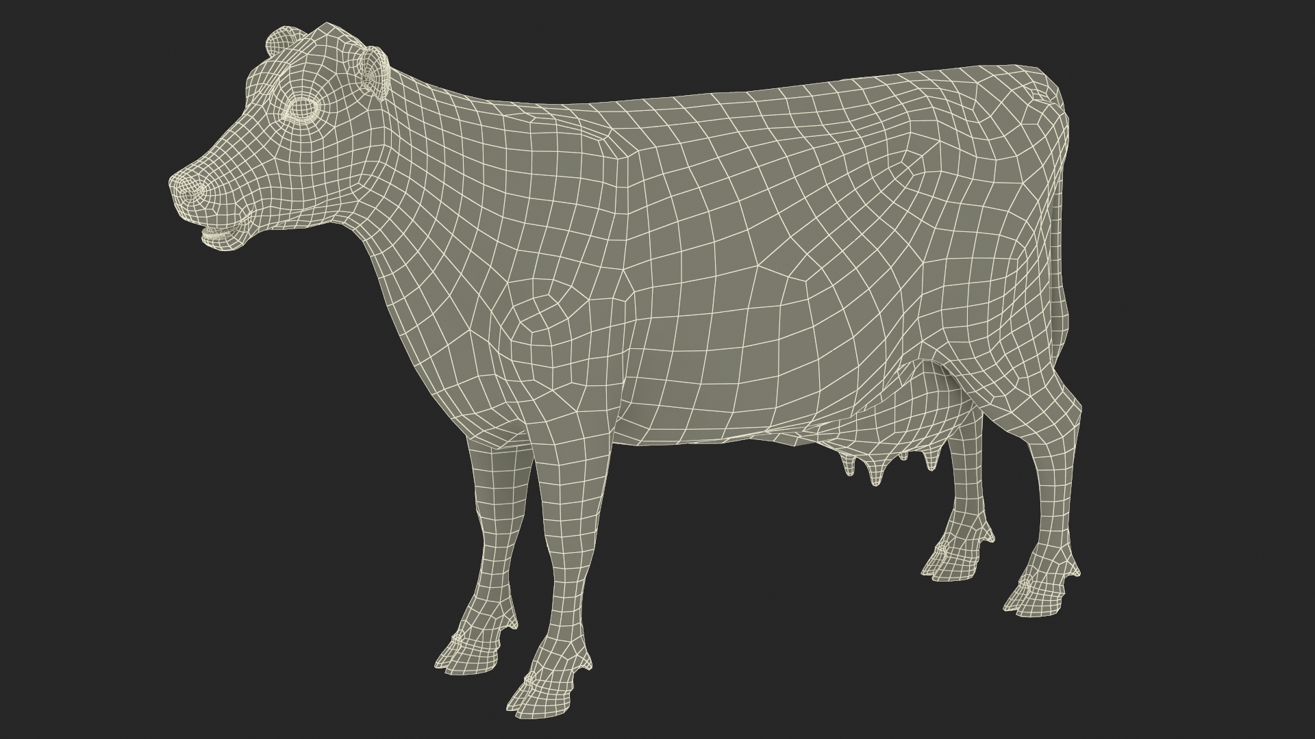 3D model Cream Cow Fur Rigged