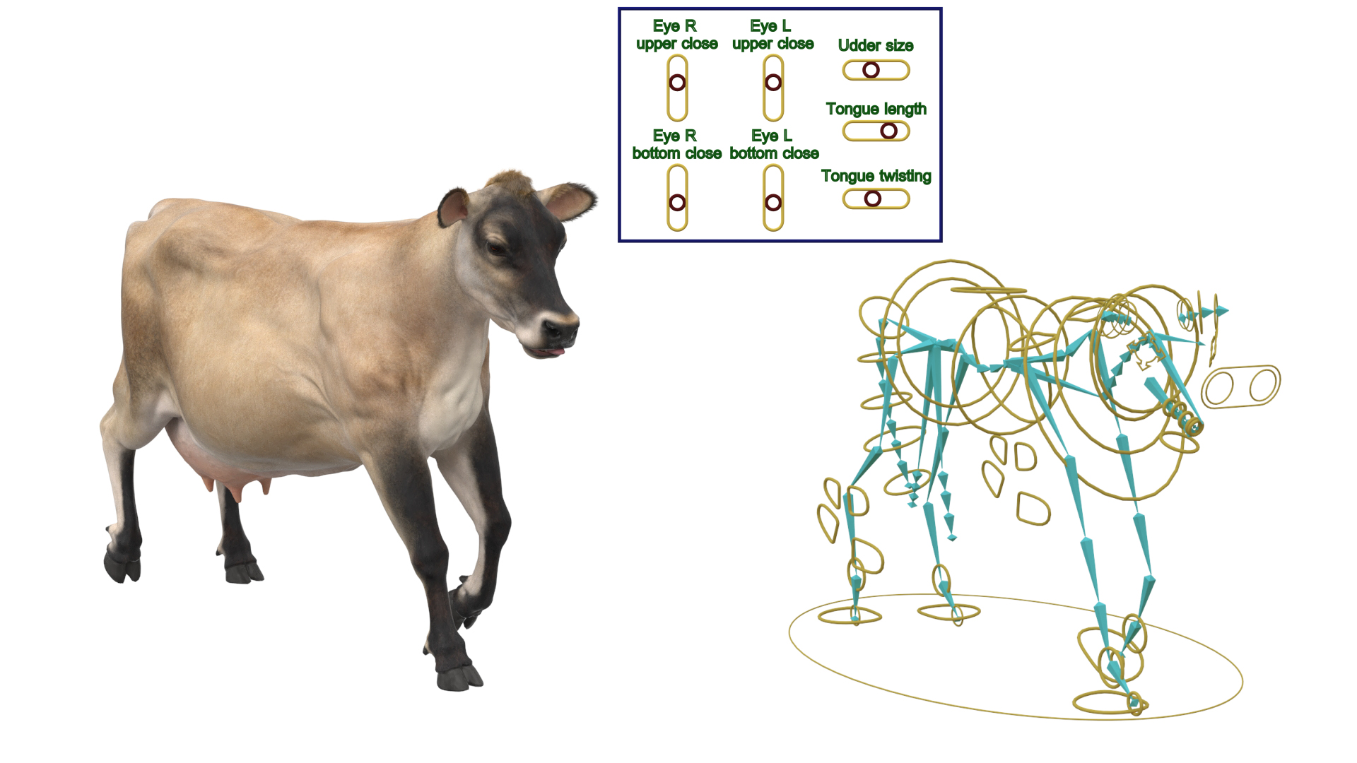 3D model Cream Cow Fur Rigged