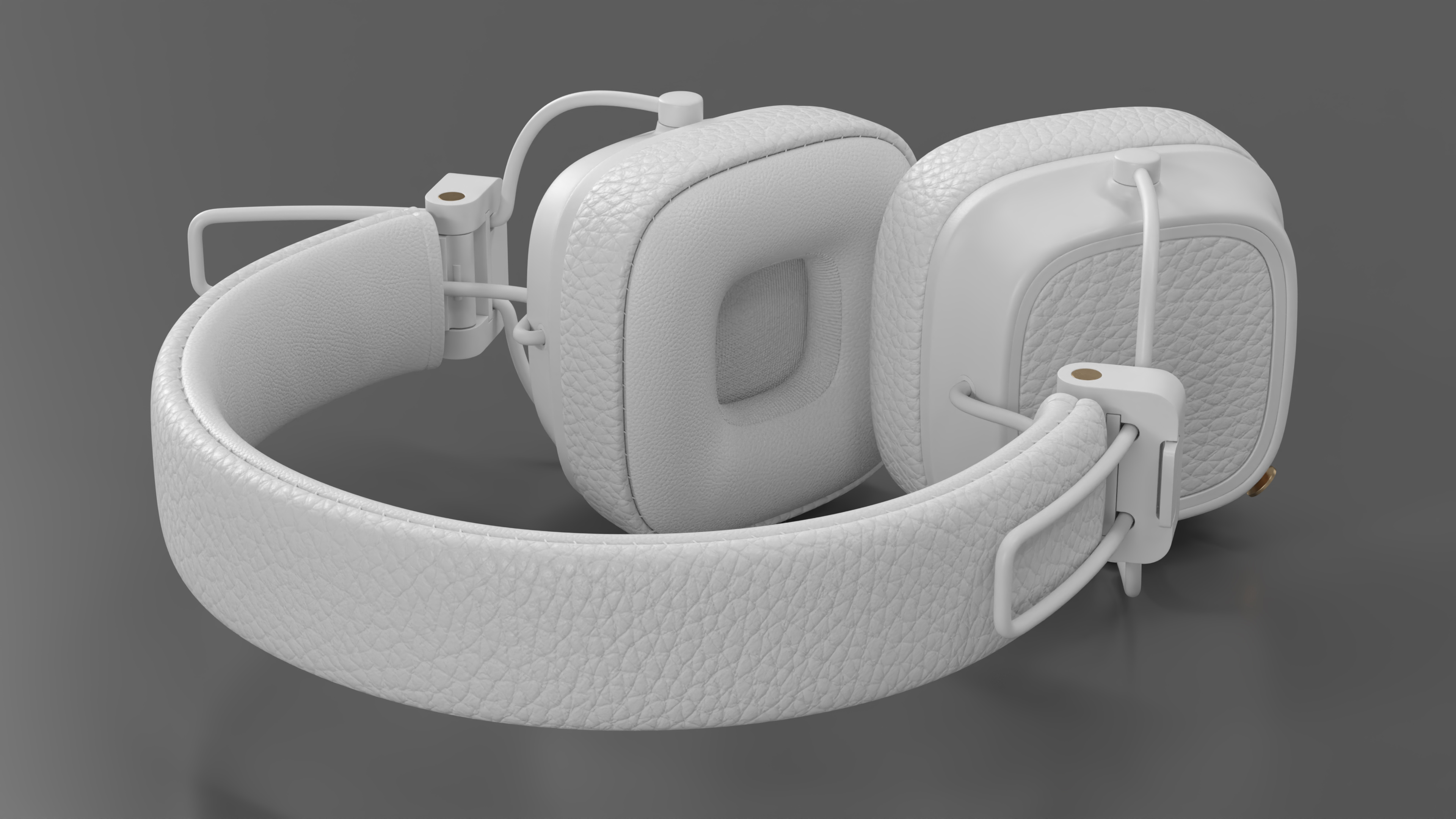 3D model Overhead Headphones White Generic Rigged