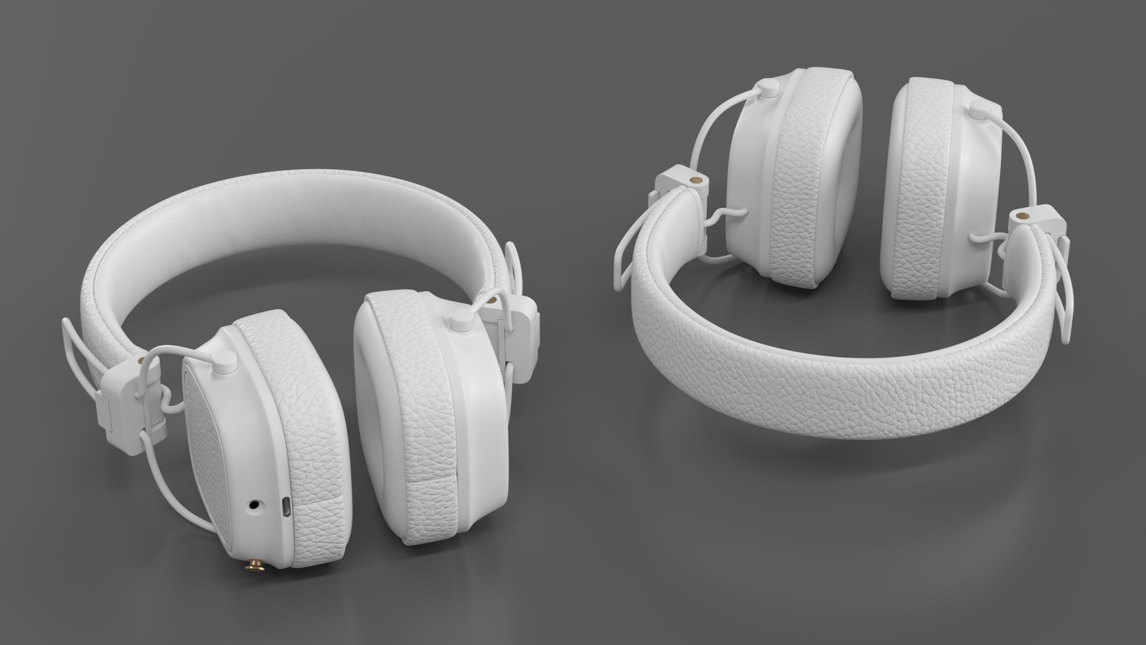 3D model Overhead Headphones White Generic Rigged