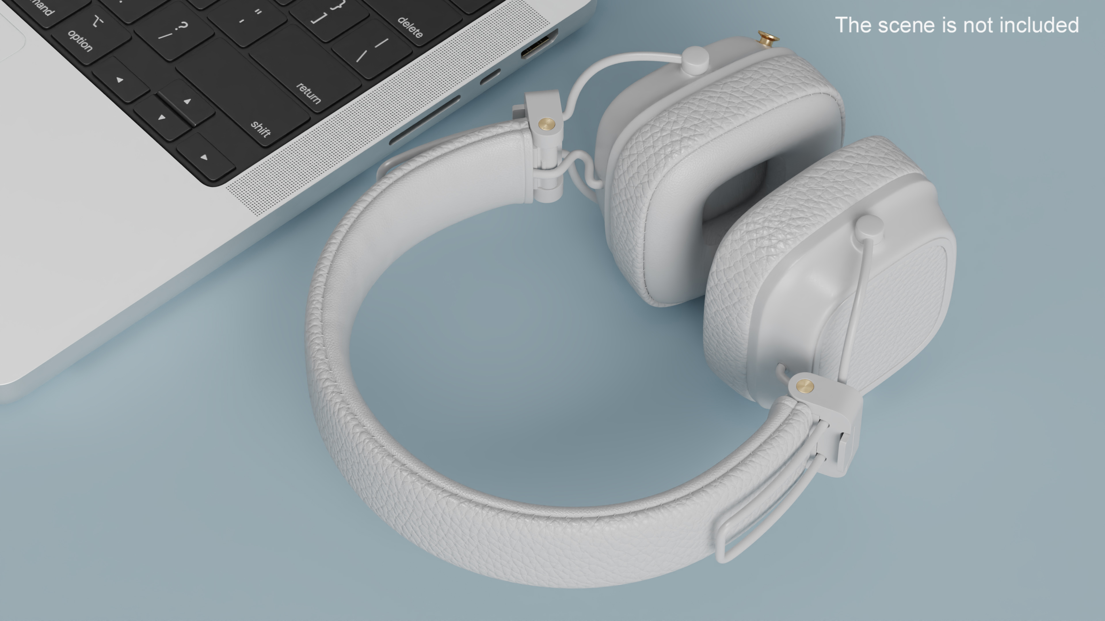 3D model Overhead Headphones White Generic Rigged