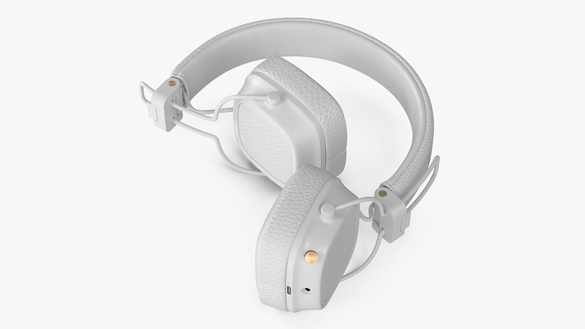 3D model Overhead Headphones White Generic Rigged