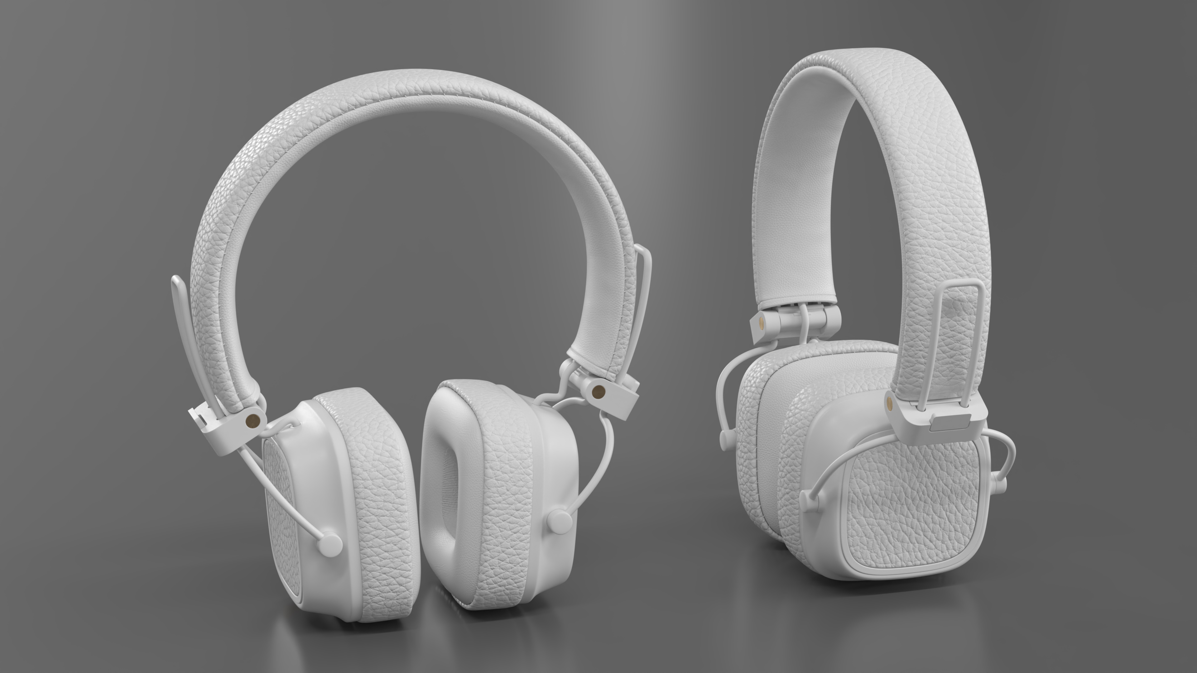 3D model Overhead Headphones White Generic Rigged