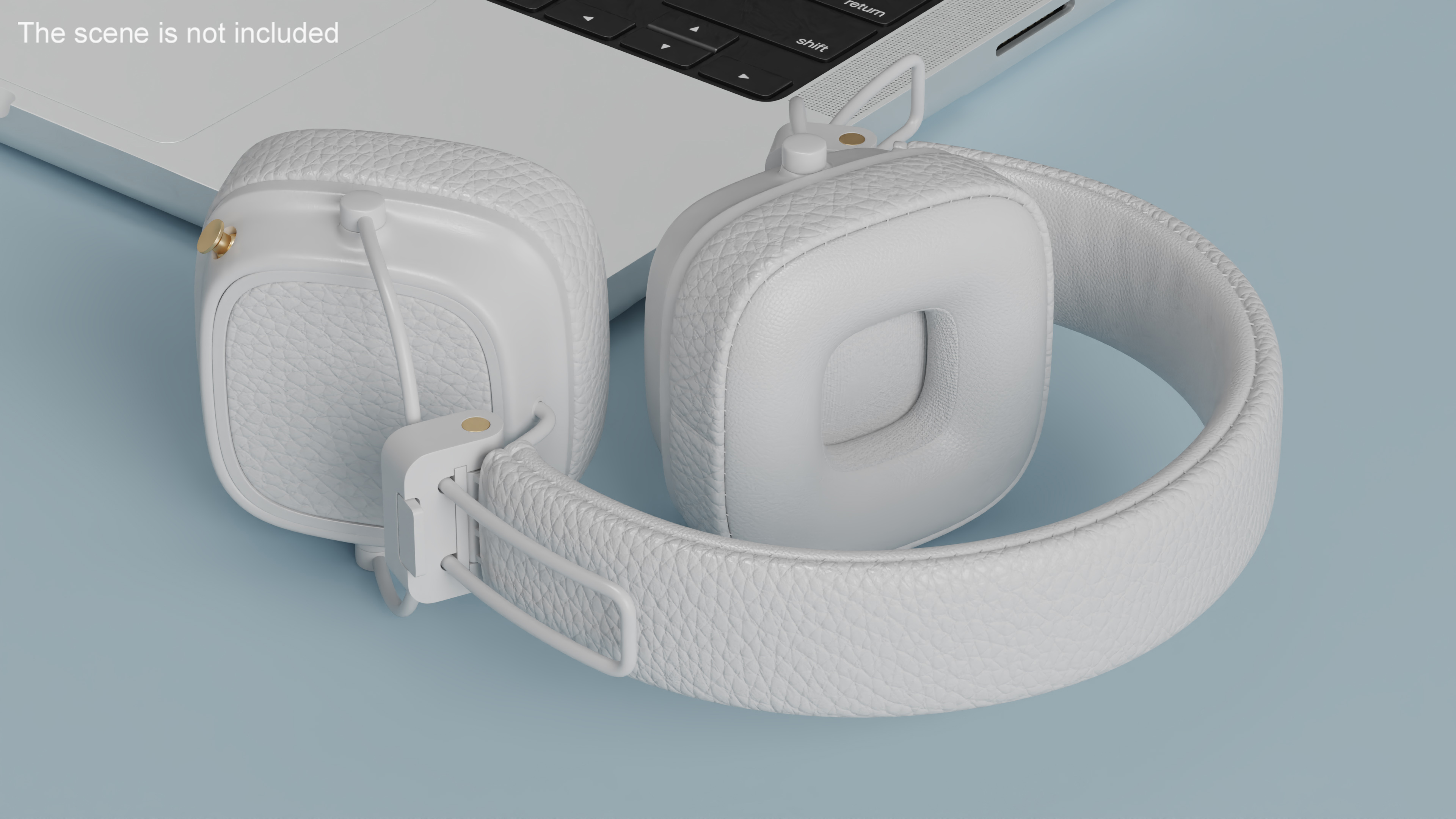 3D model Overhead Headphones White Generic Rigged