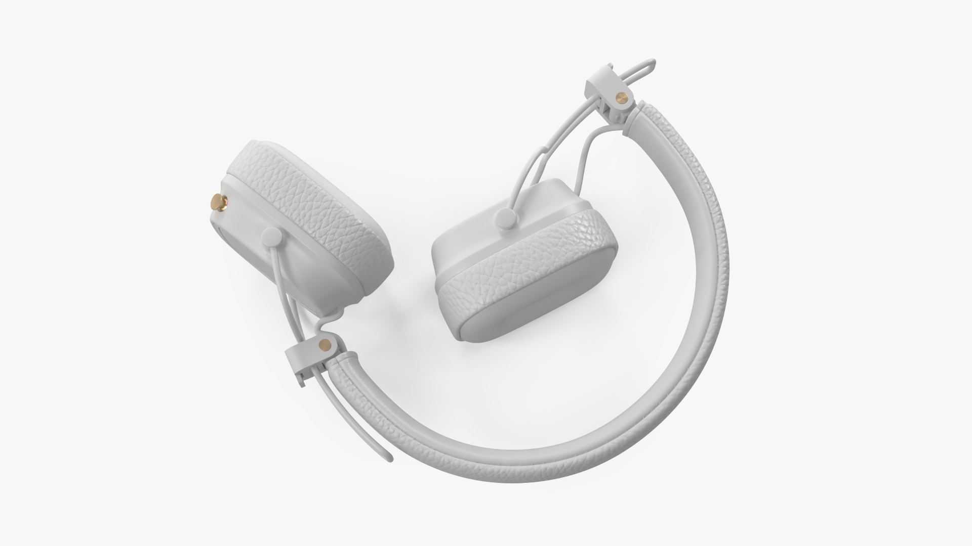 3D model Overhead Headphones White Generic Rigged
