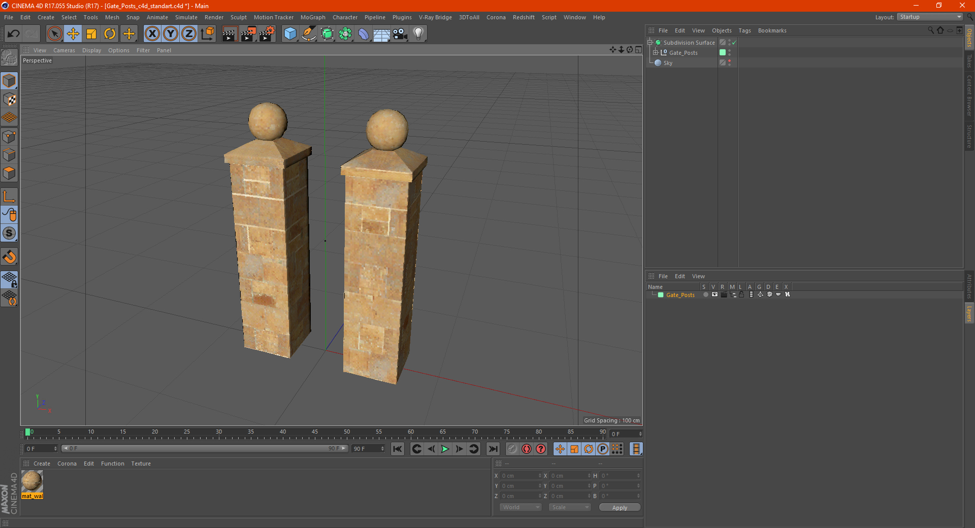 3D model Gate Posts