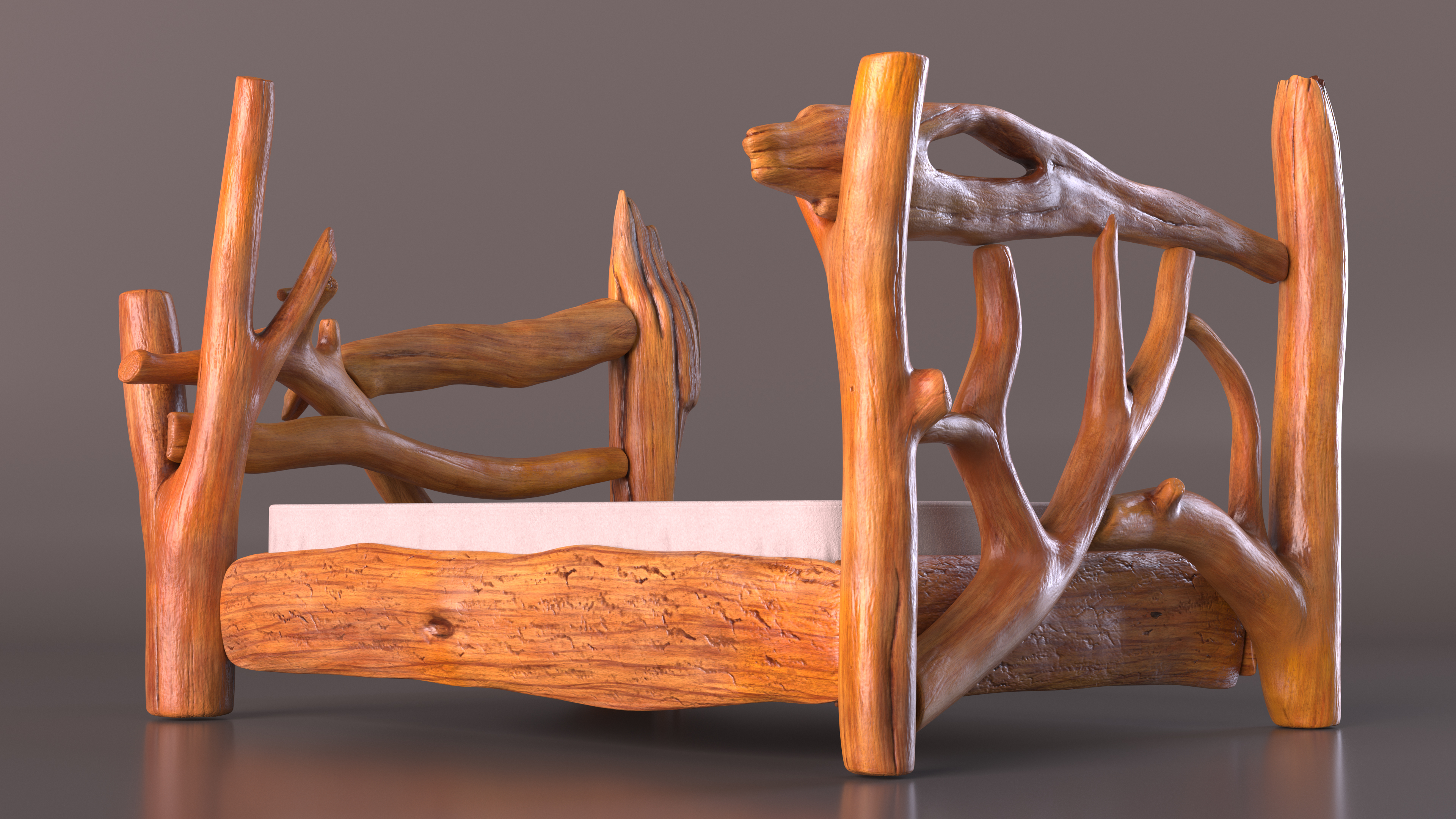 Log Bed Varnished 3D