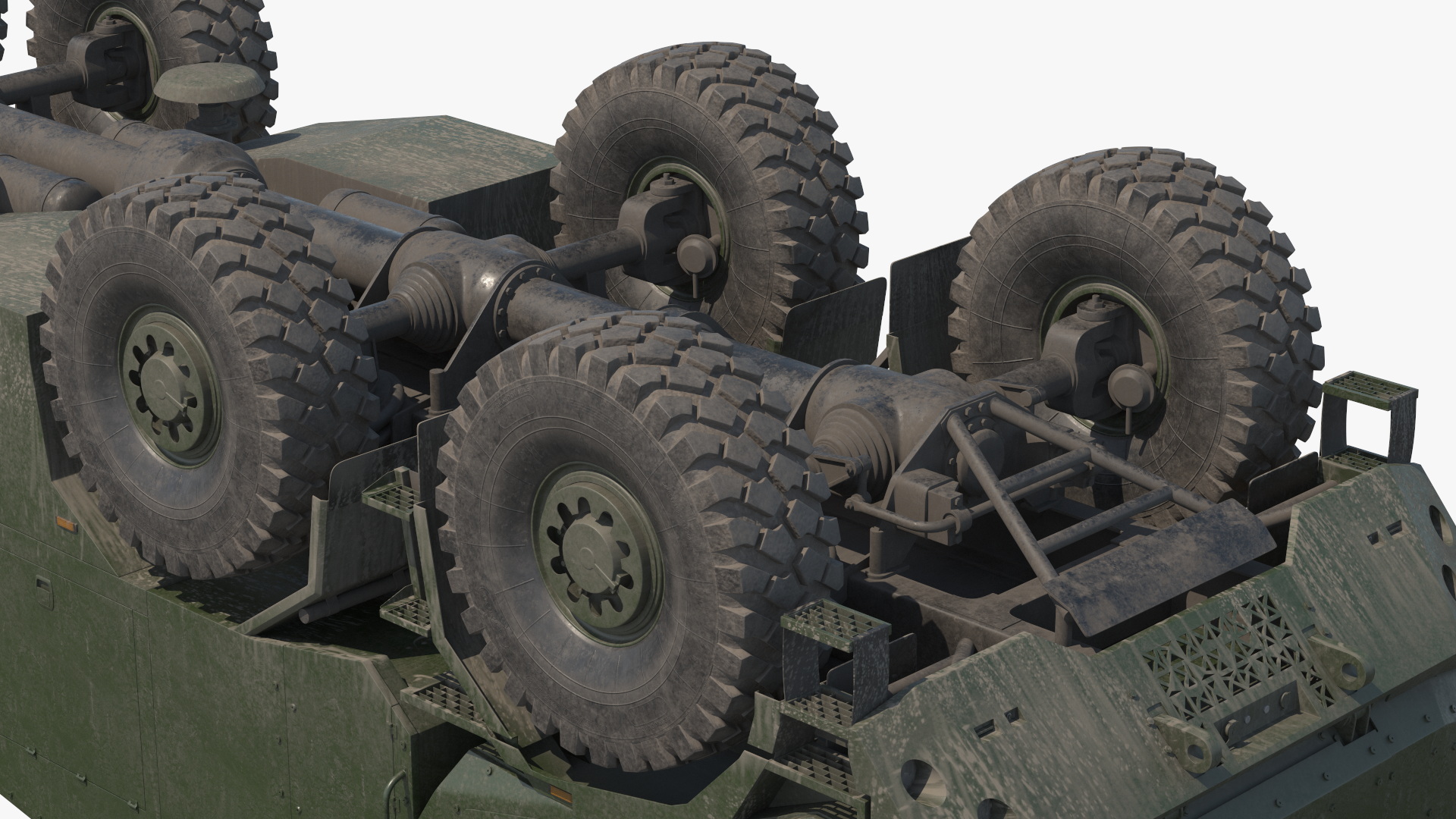 3D Morana Green Dirty Military Howitzer Rigged model