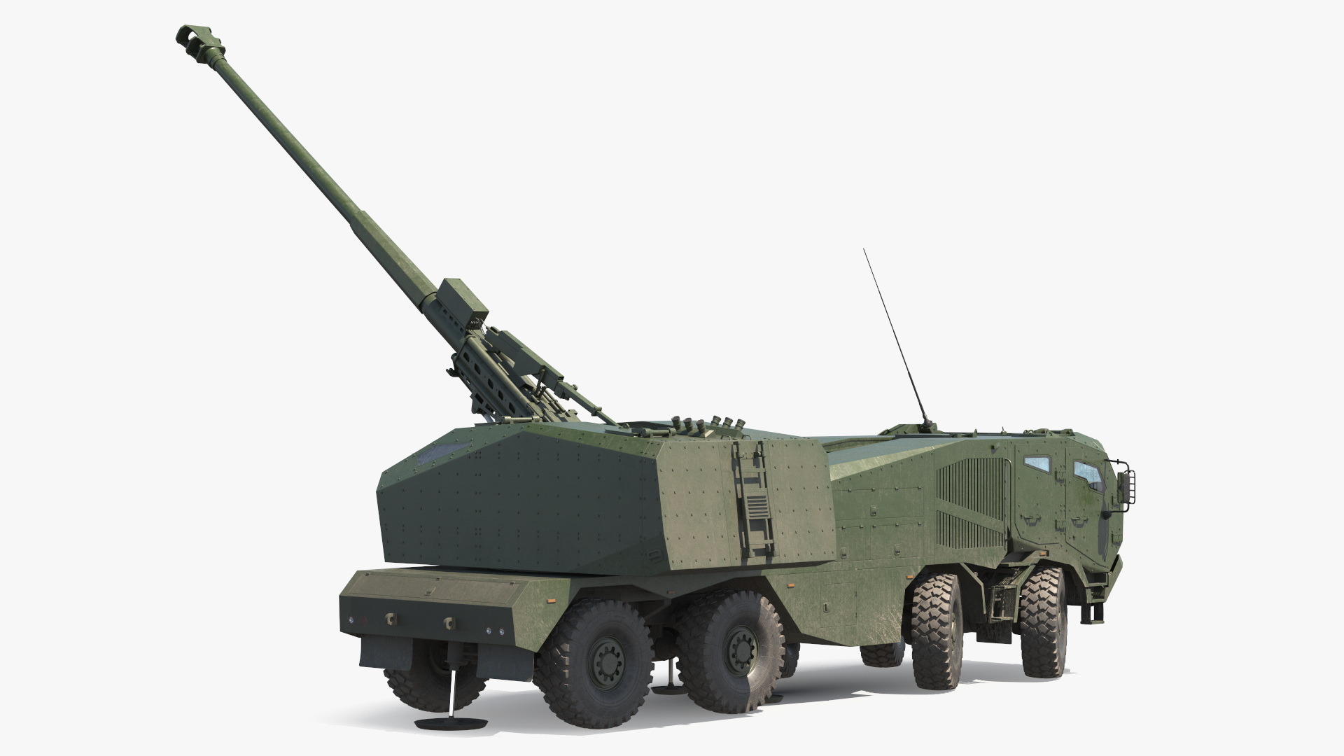 3D Morana Green Dirty Military Howitzer Rigged model