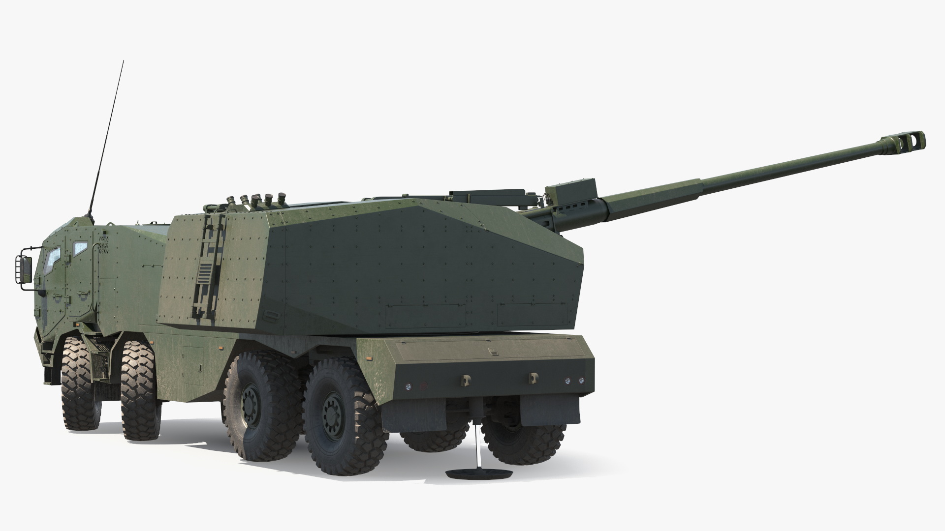 3D Morana Green Dirty Military Howitzer Rigged model