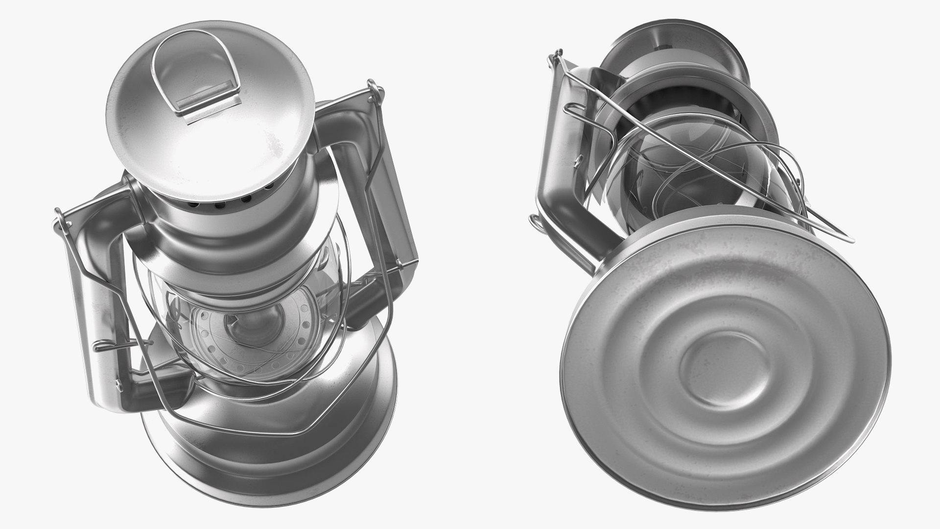 Stainless Steel Kerosene Lamp 3D model