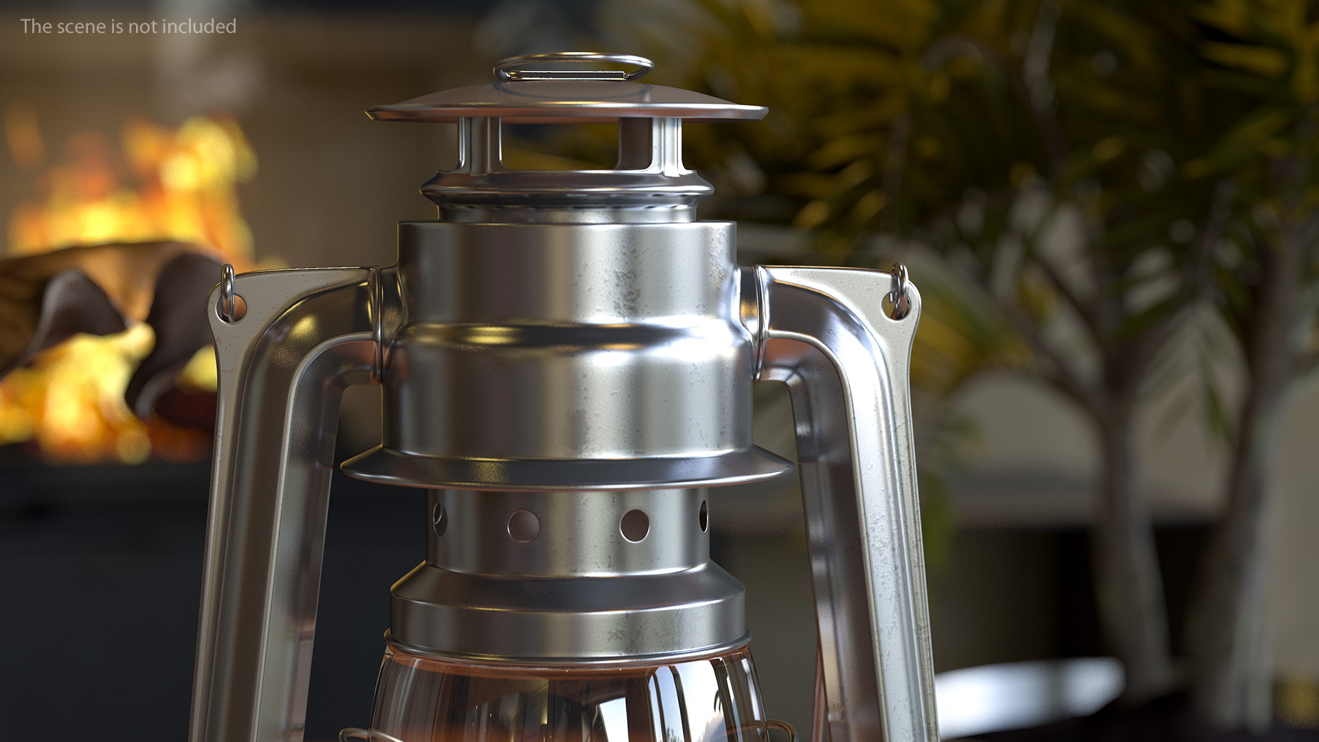 Stainless Steel Kerosene Lamp 3D model