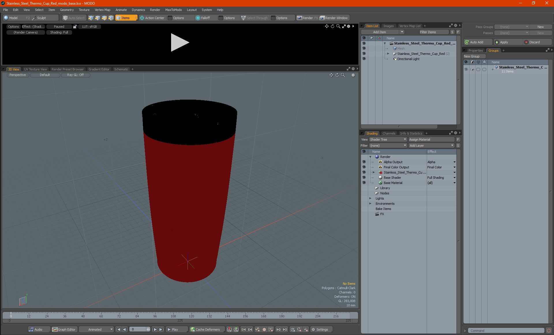 3D model Stainless Steel Thermo Cup Red