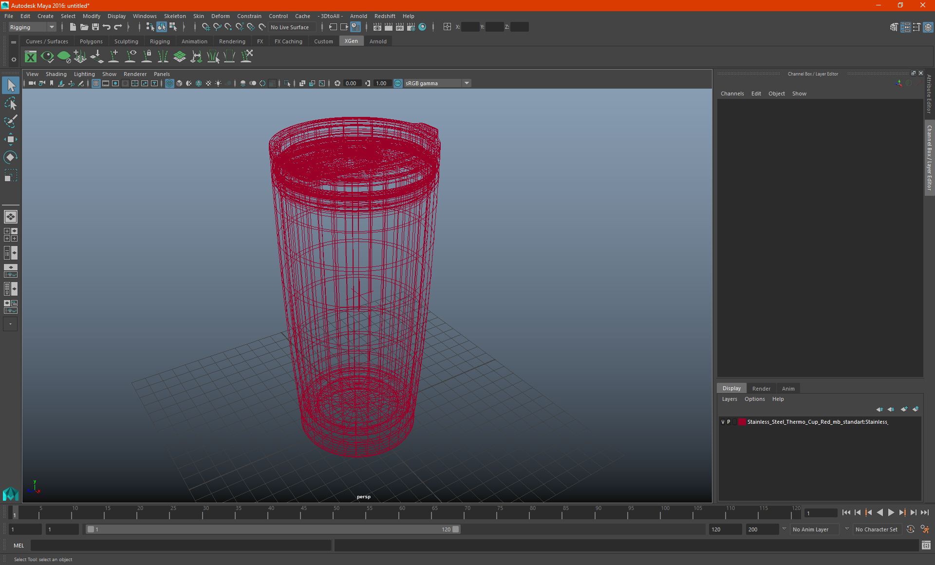 3D model Stainless Steel Thermo Cup Red