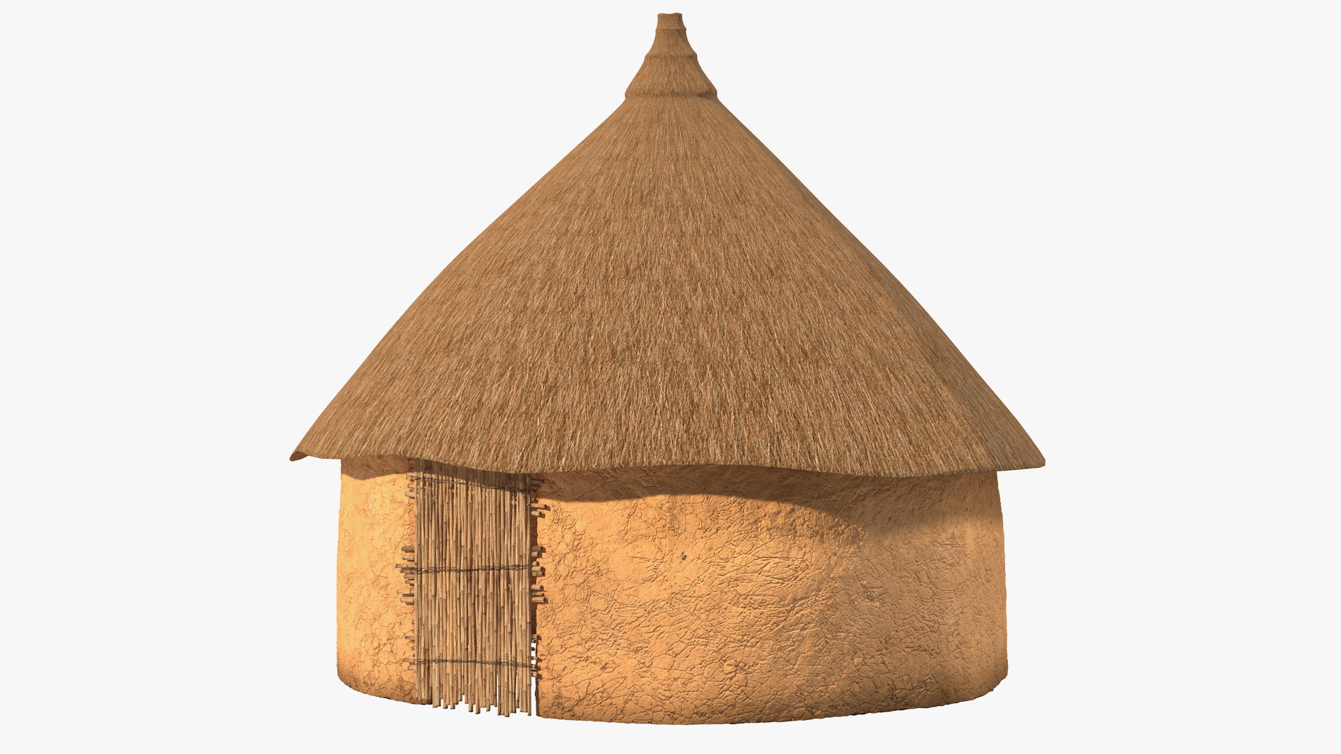 African Round Clay House 3D model