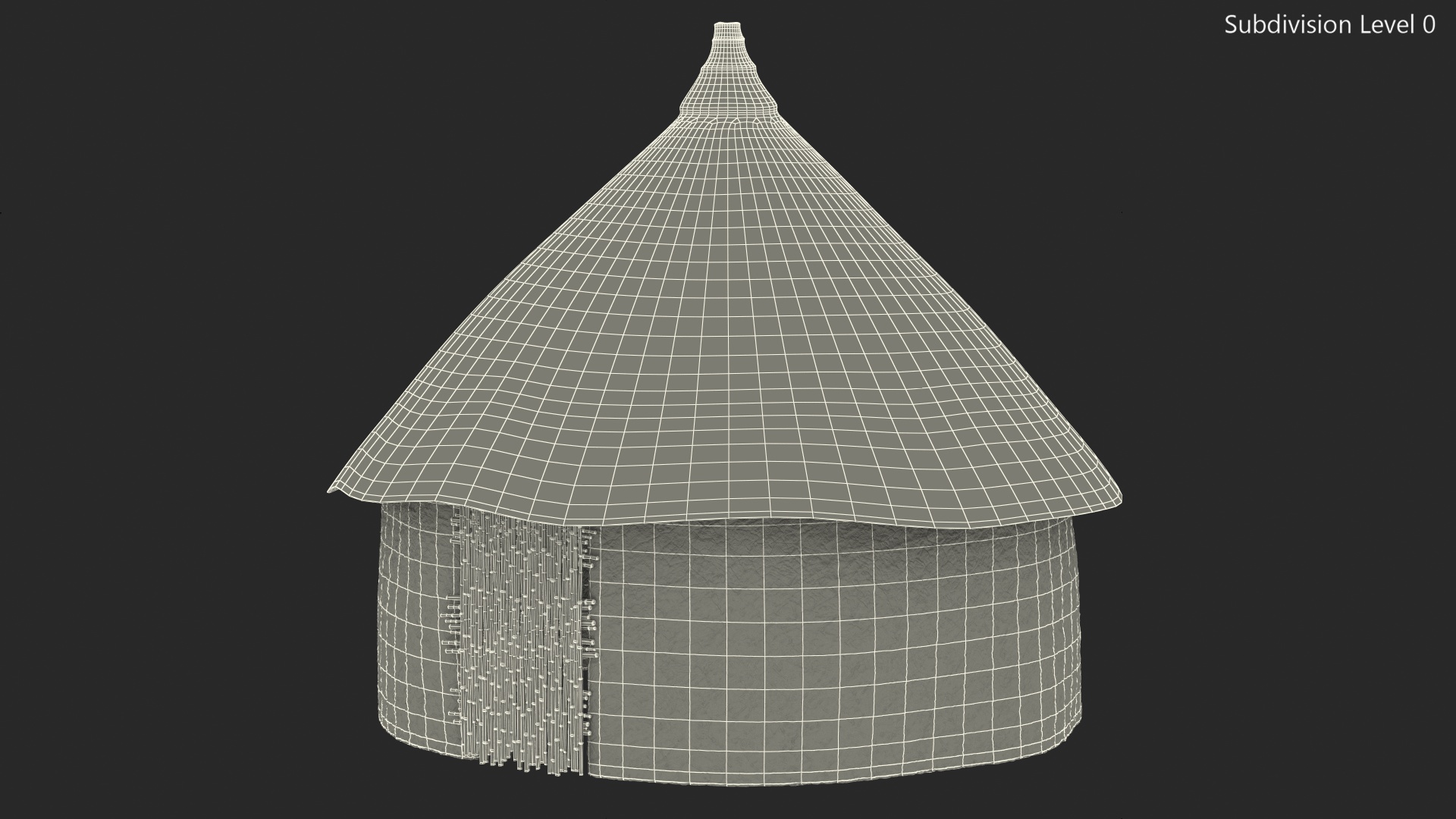 African Round Clay House 3D model