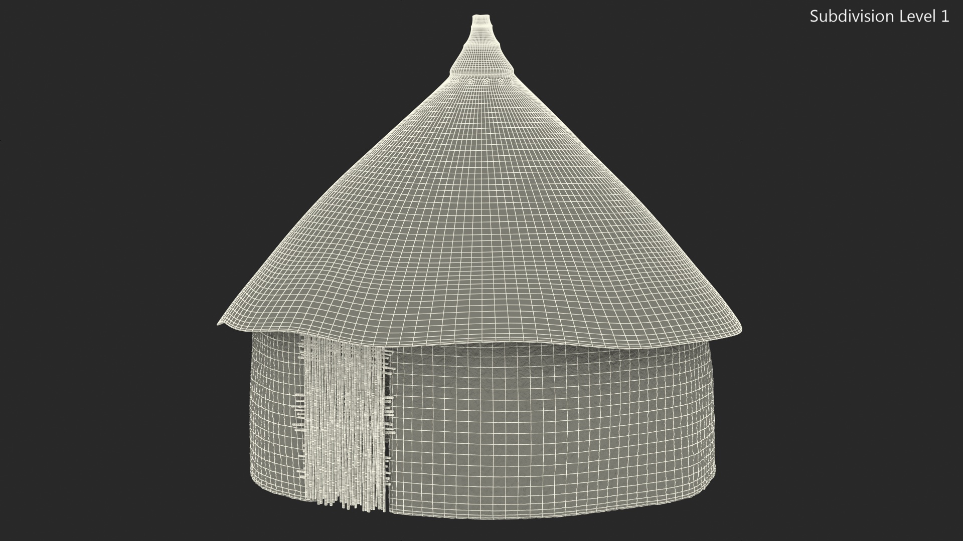 African Round Clay House 3D model