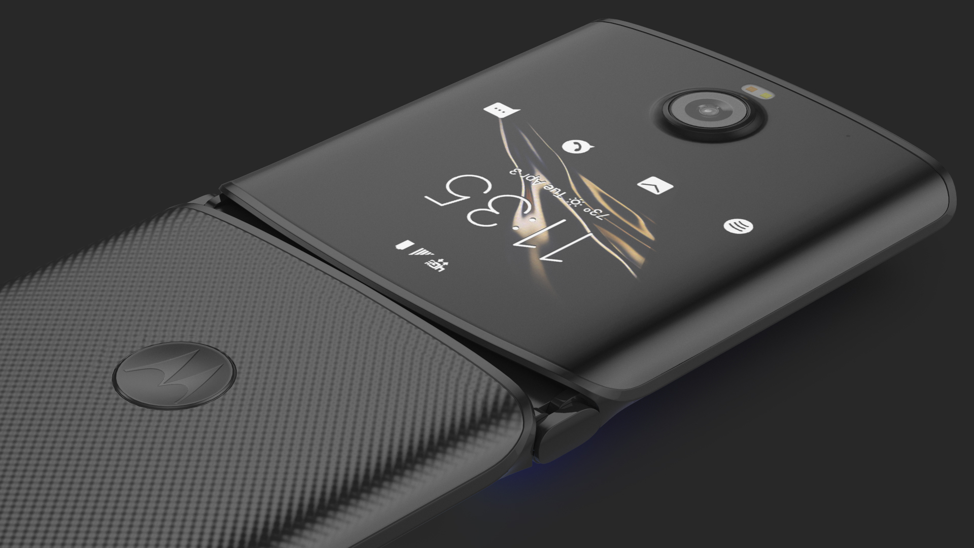 Black Motorola Razr Flip Phone 2020 Rigged 3D
